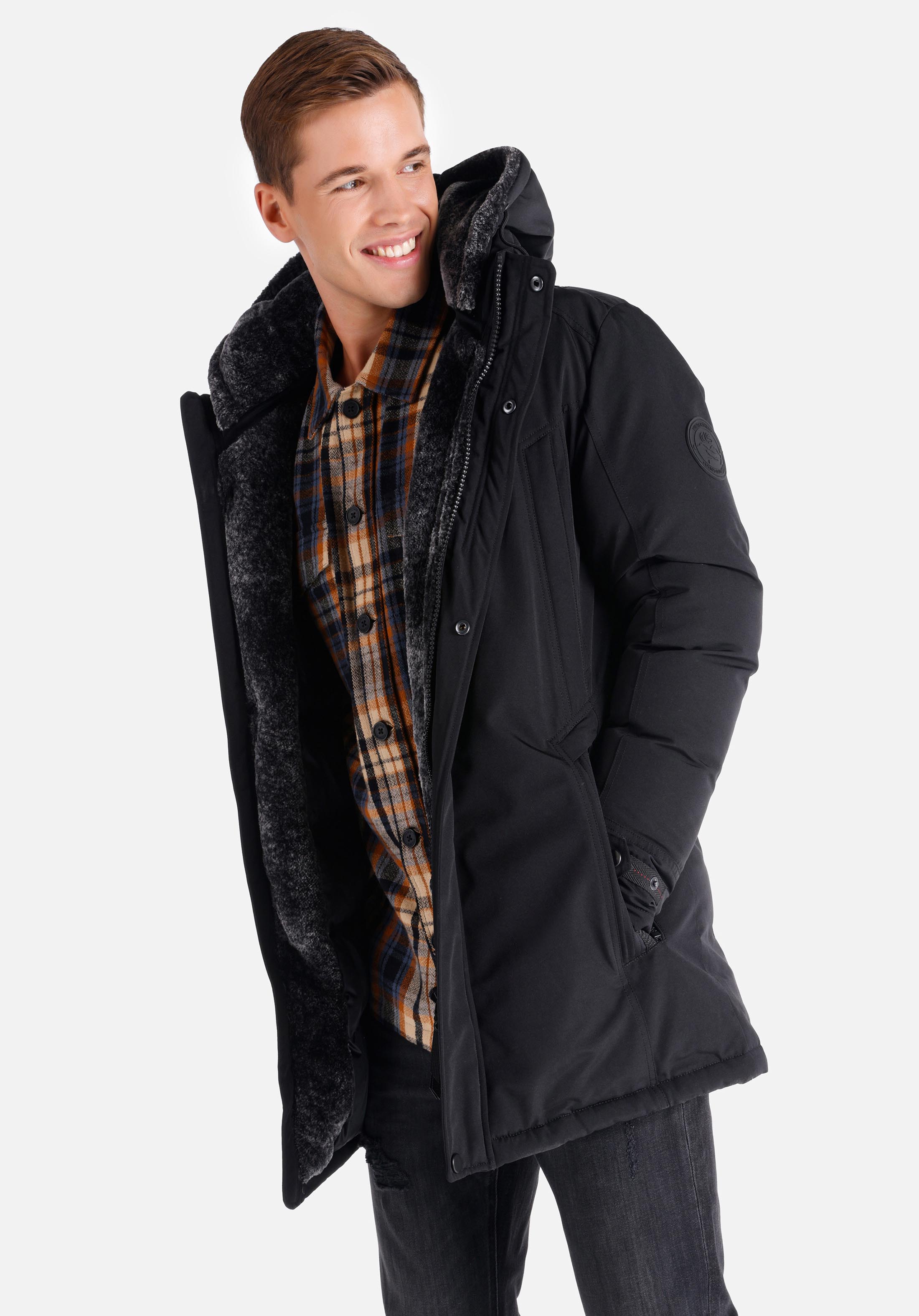 Afișați detalii pentru Palton De Barbati Negru Regular Fit  Cl1060983