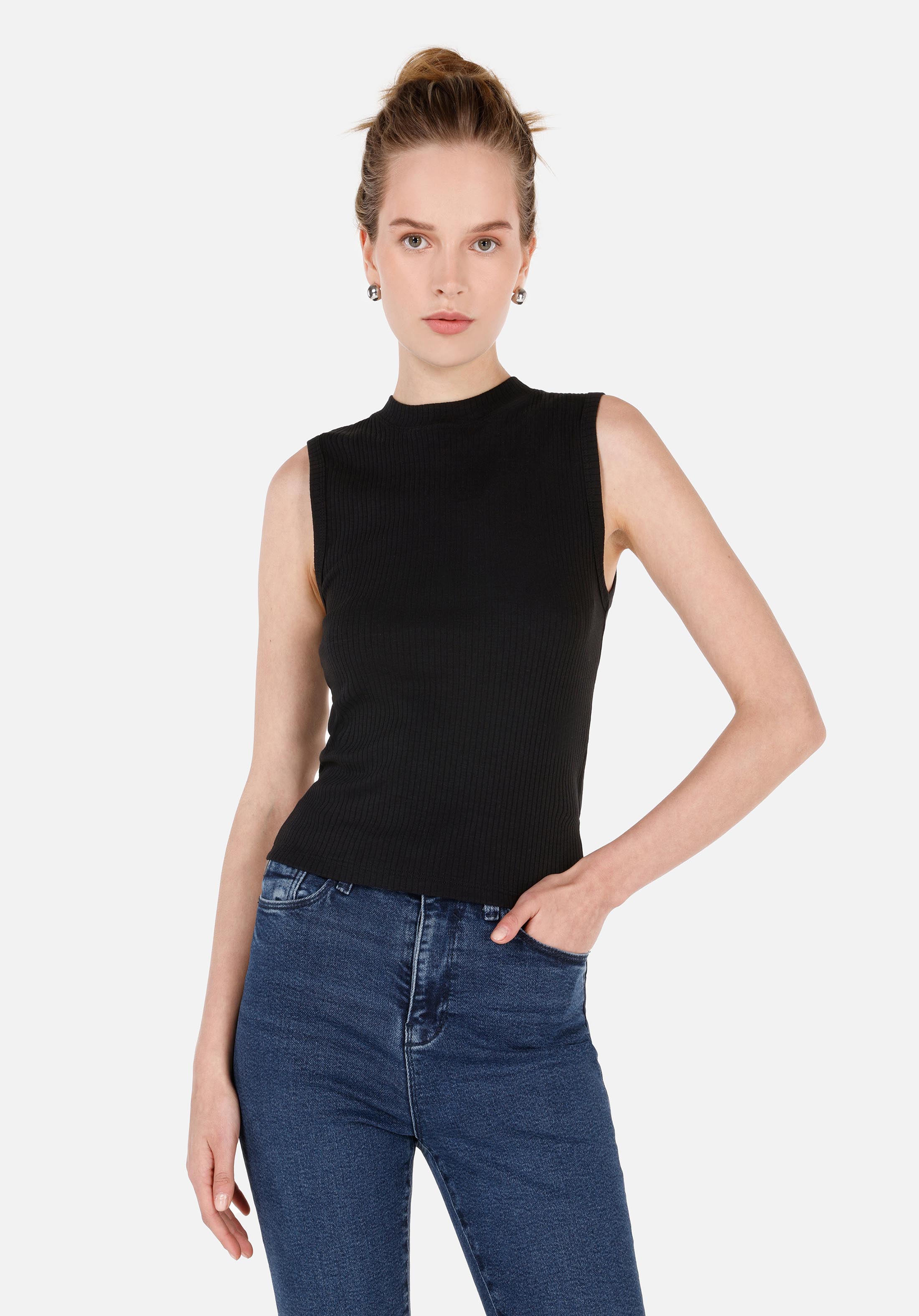 Afișați detalii pentru Maiou Pentru Femei, Negru, Slim Fit  CL1070207