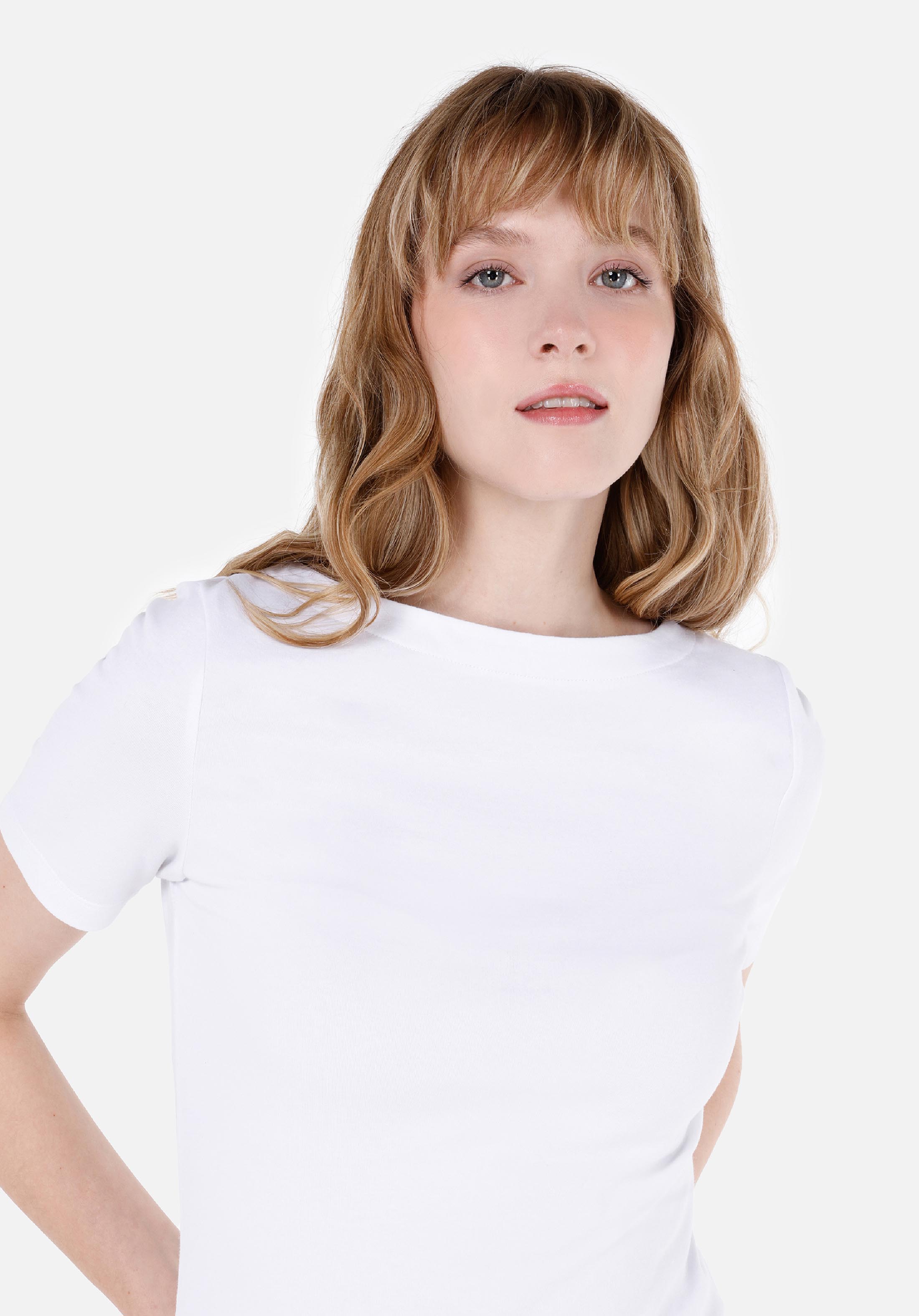 Afișați detalii pentru Tricou Cu Maneca Scurta De Dama Alb Slim Fit  Cl1058493