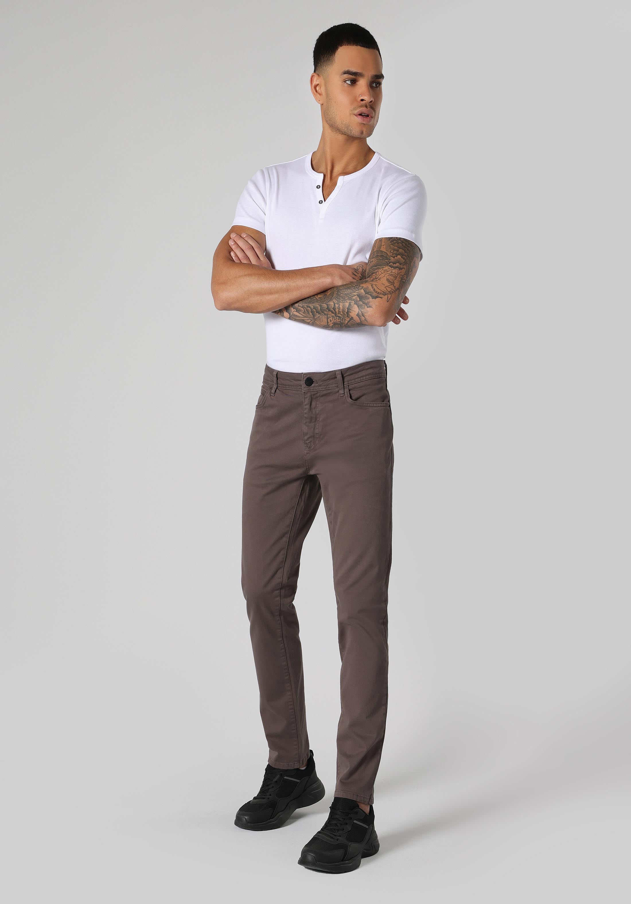 Afișați detalii pentru Pantaloni De Barbati Antracit Straight Fit  Cl1049744