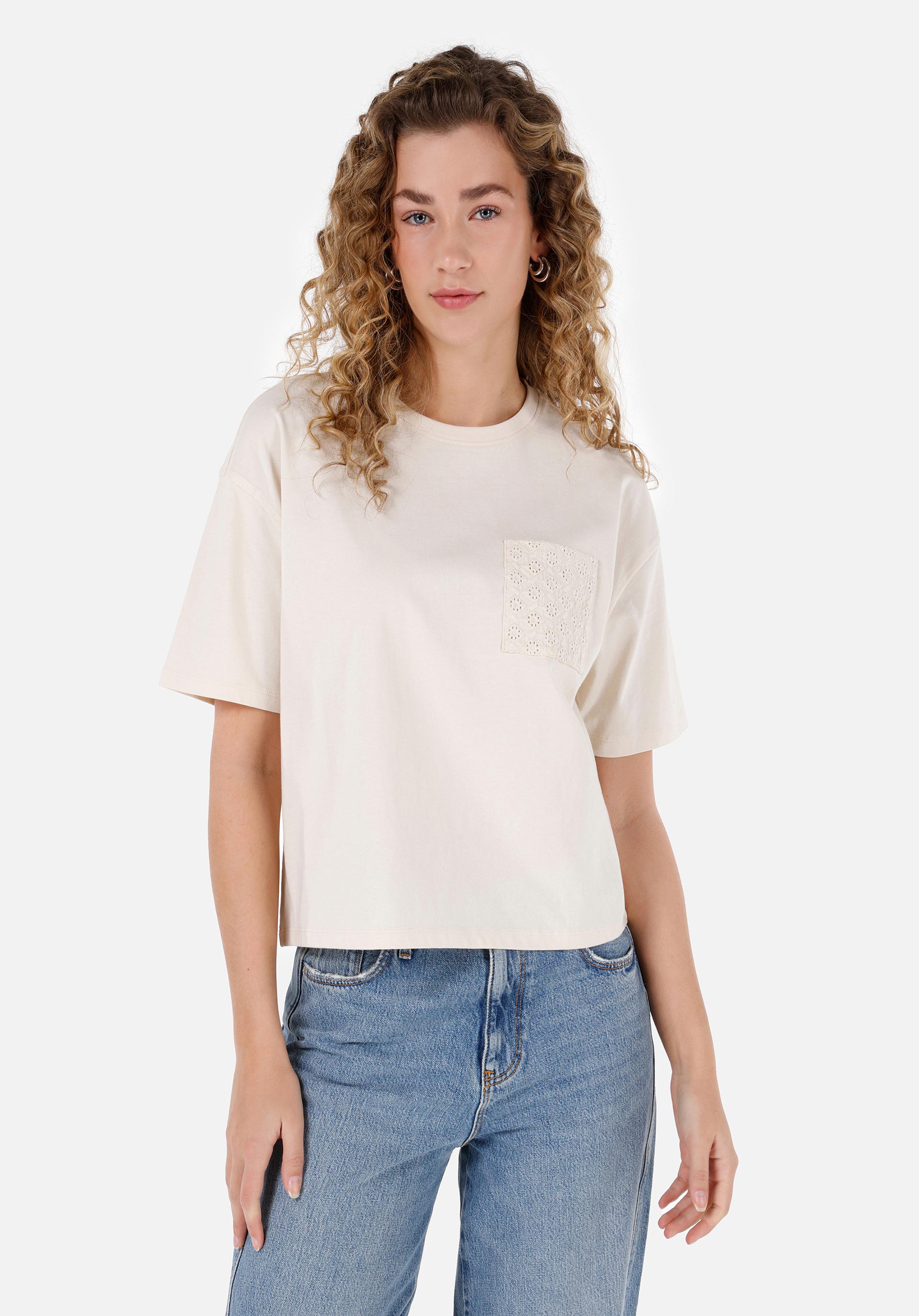Afișați detalii pentru Tricou Cu Maneca Scurta De Dama Ecru Regular Fit  Cl1069159