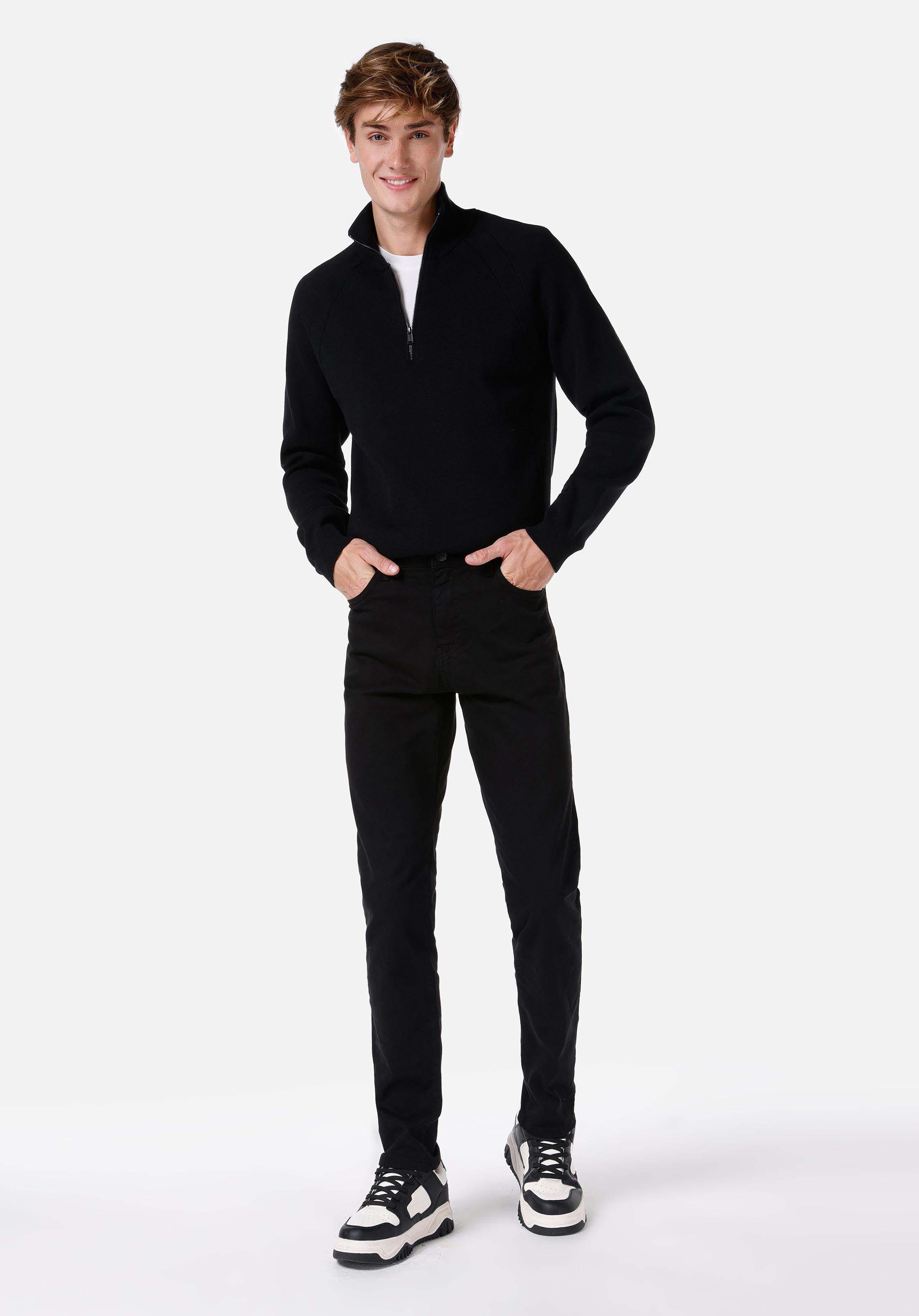 Afișați detalii pentru Pantaloni De Barbati Negru Straight Fit  Cl1049744