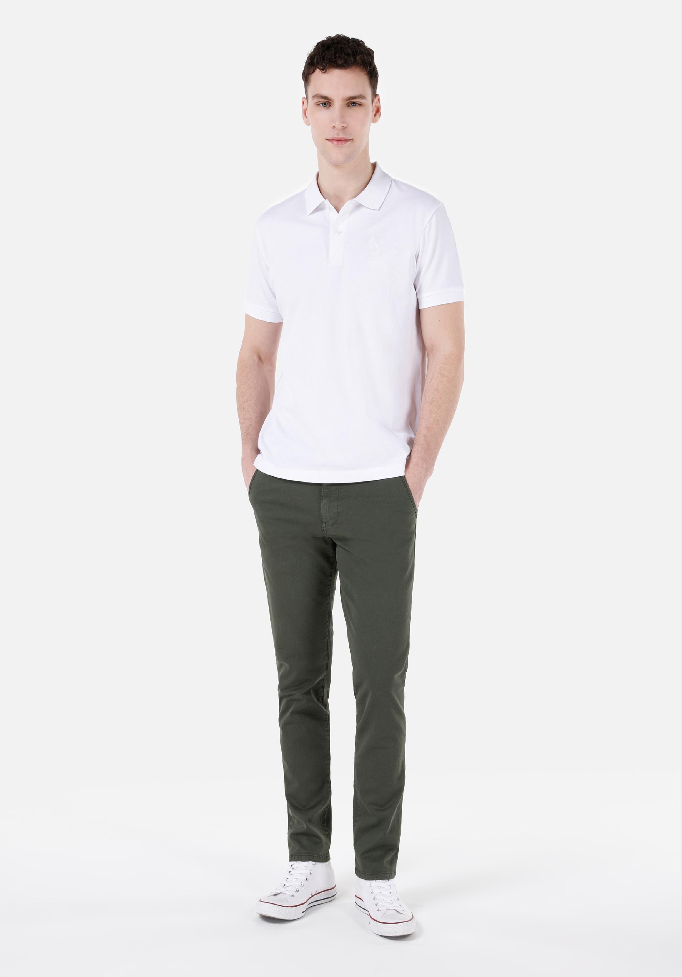 Afișați detalii pentru Pantaloni De Barbati Verde Slim Fit  Cl1049749