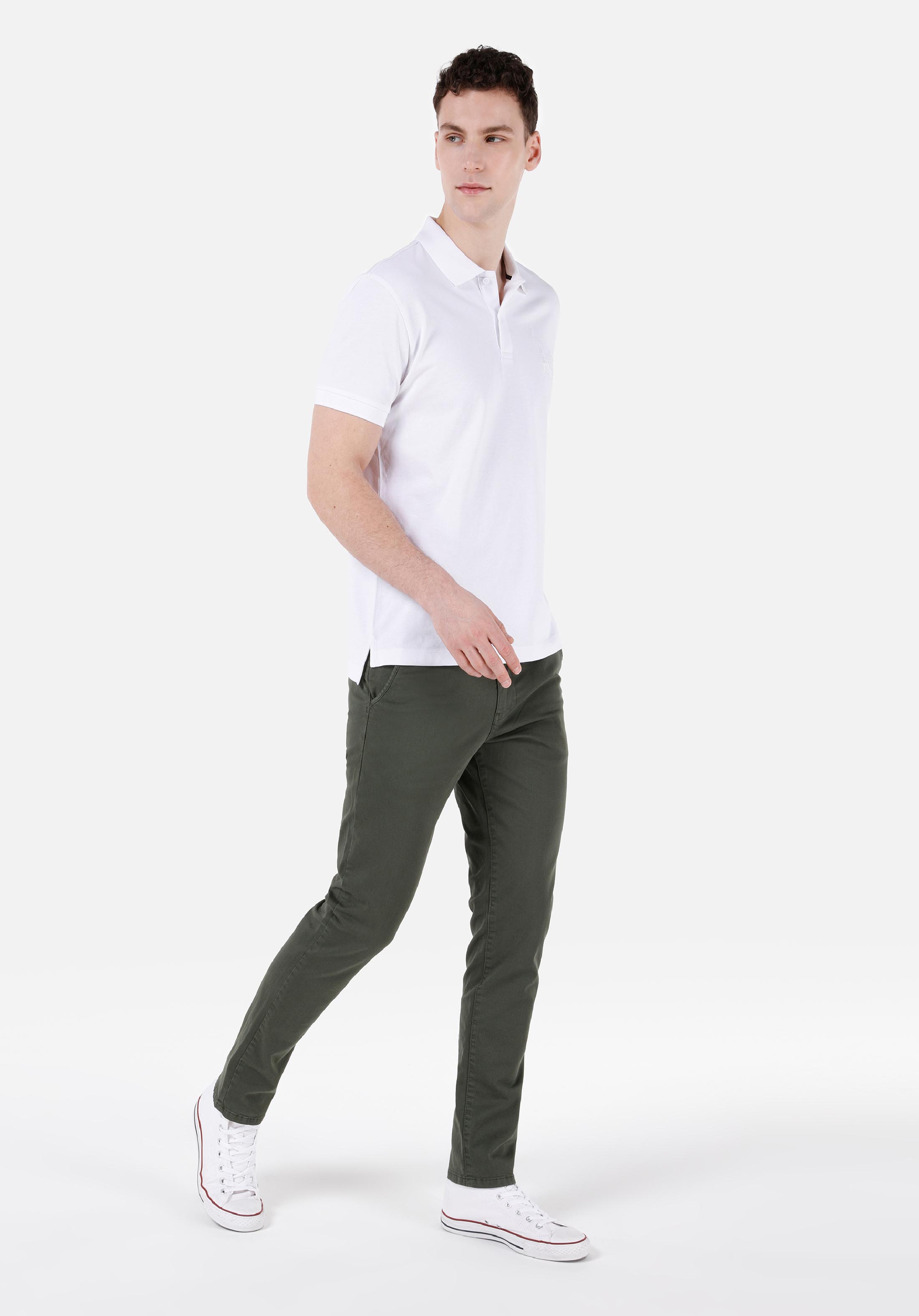 Afișați detalii pentru Pantaloni De Barbati Verde Slim Fit  Cl1049749