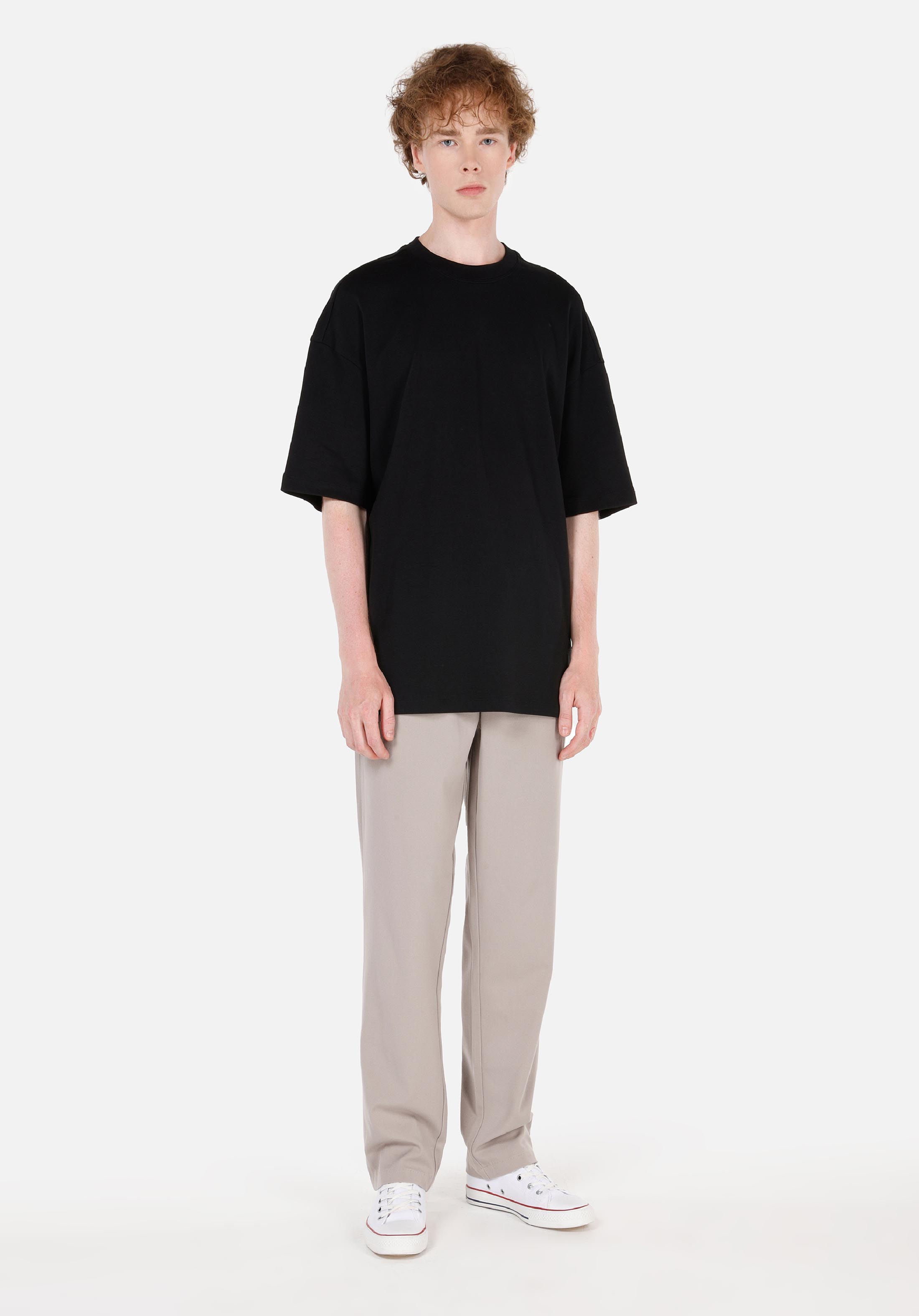 Afișați detalii pentru Tricou Cu Maneca Scurta De Barbati Negru Oversize Fit  Cl1069744