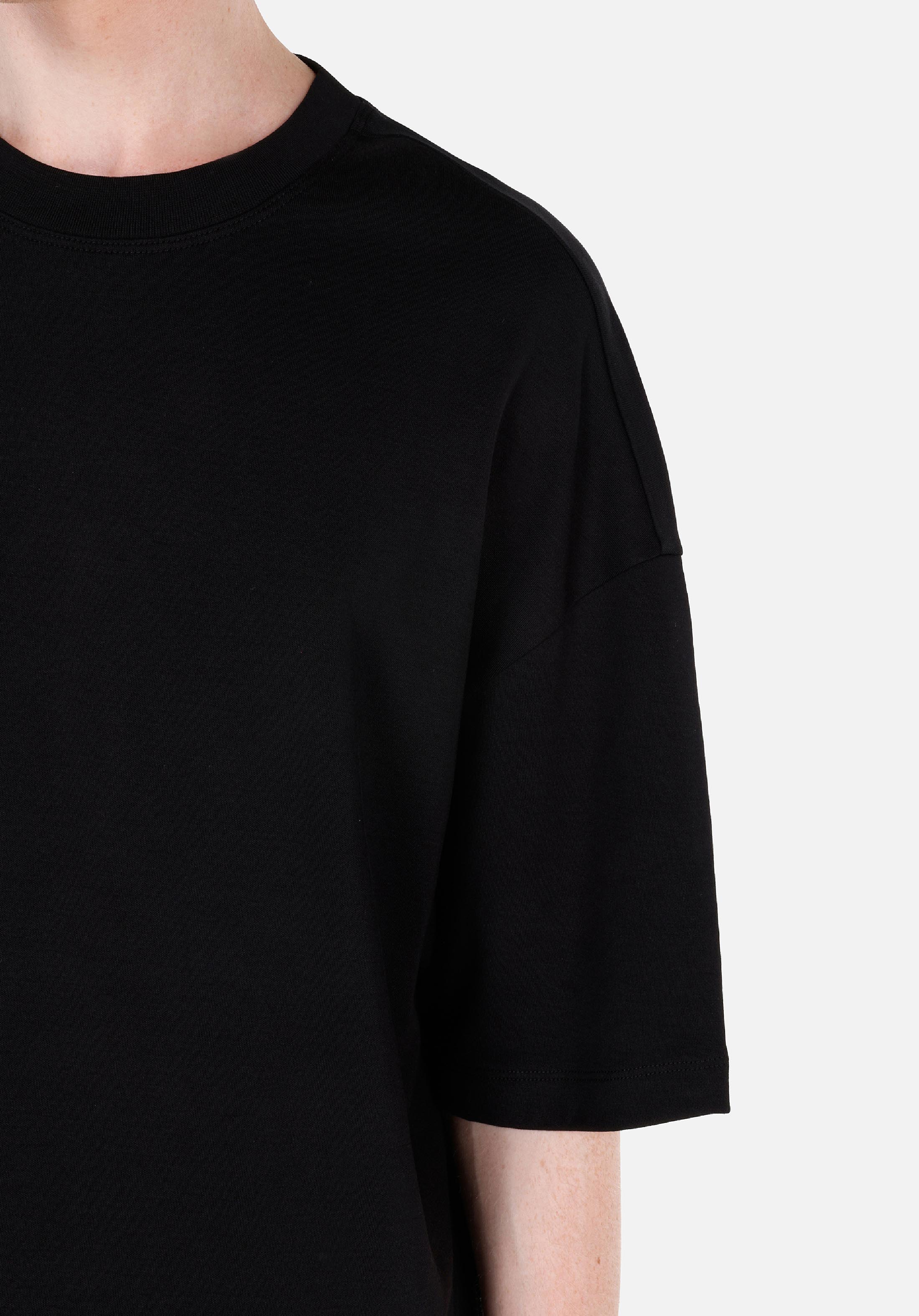 Afișați detalii pentru Tricou Cu Maneca Scurta De Barbati Negru Oversize Fit  Cl1069744