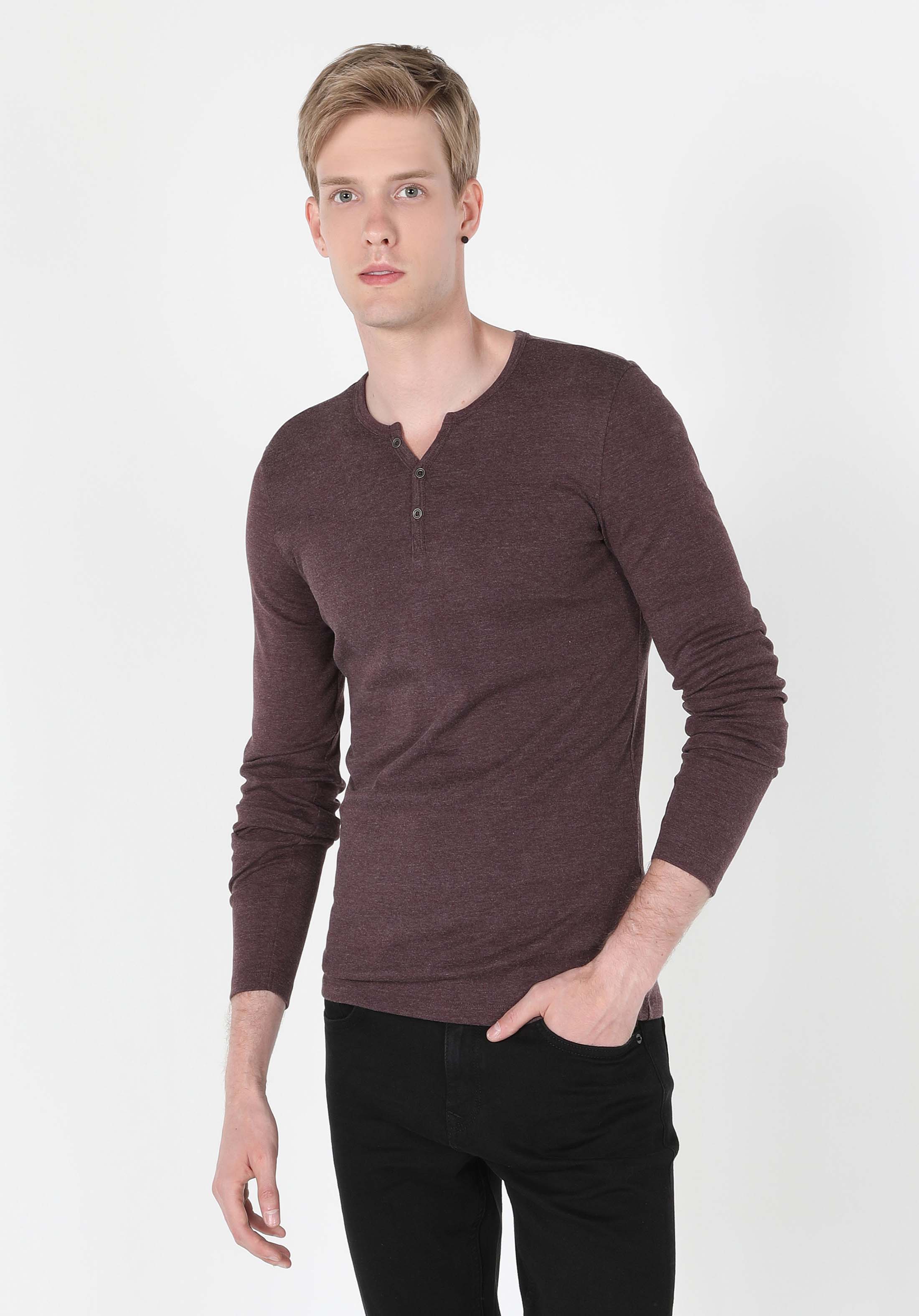 Afișați detalii pentru Tricou Cu Maneca Lunga De Barbati  Slim Fit  Cl1022847