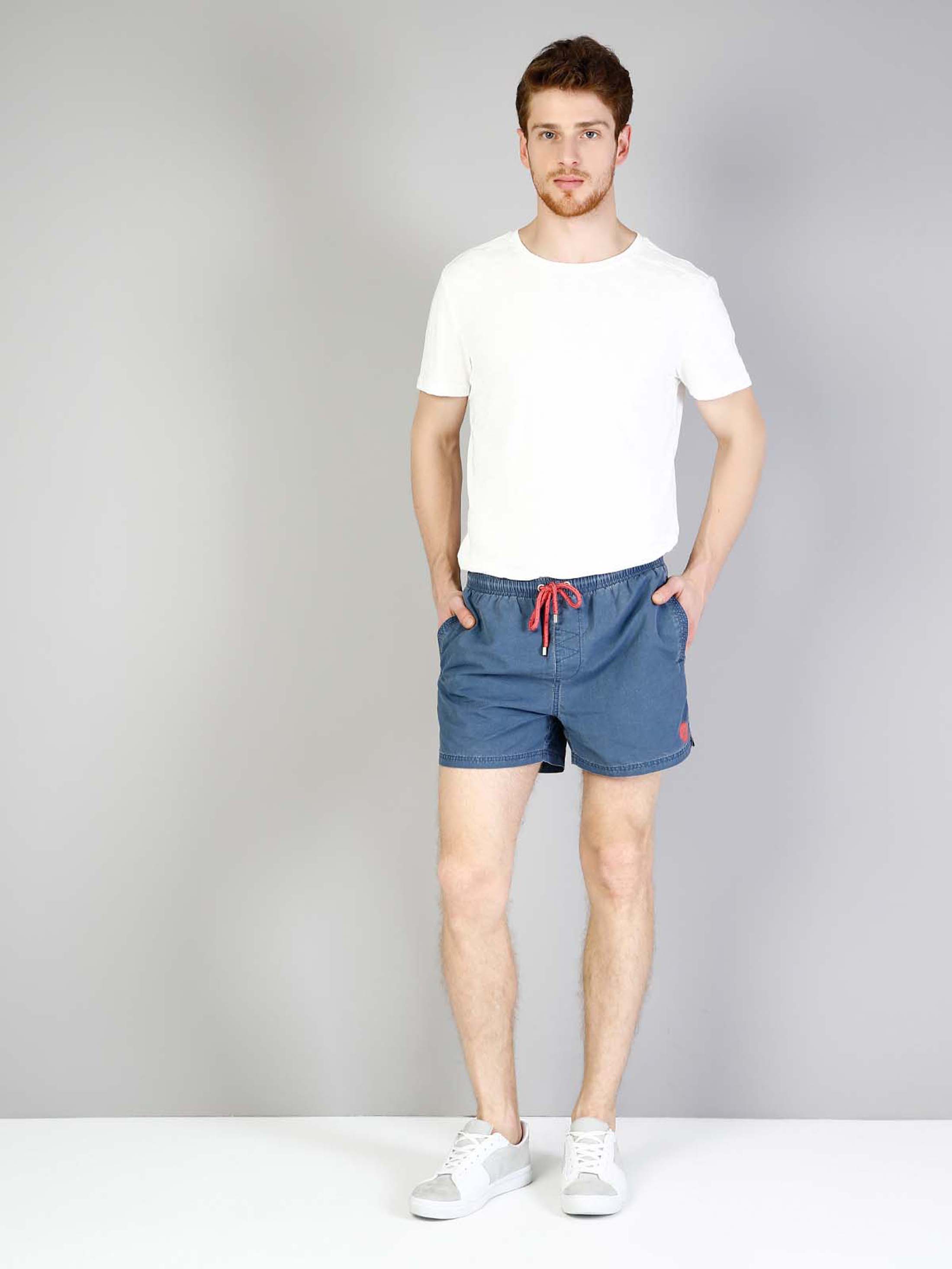 Afișați detalii pentru Short De Plaja De Barbati Albastru Slim Fit  CL1025514