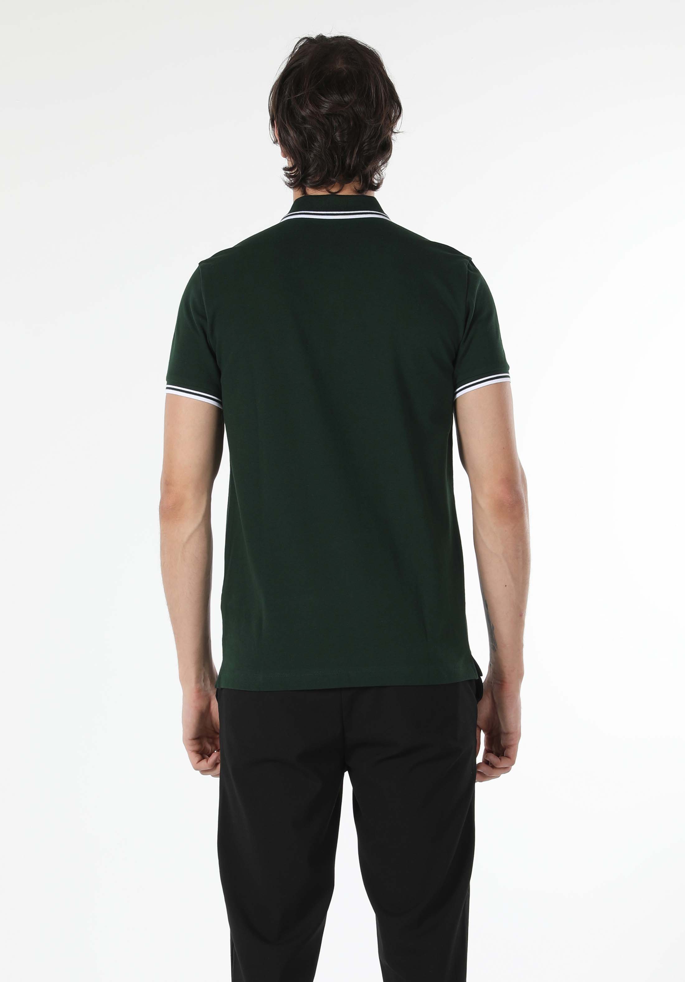 Afișați detalii pentru Tricou Polo Cu Maneca Scurta De Barbati Verde Classic Fit  Cl1026617