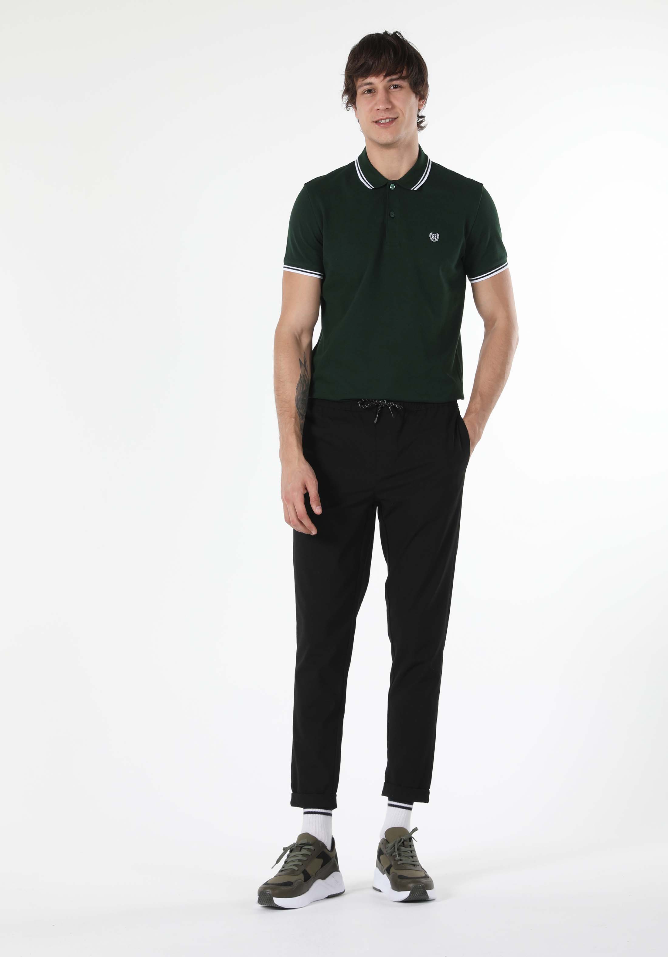 Afișați detalii pentru Tricou Polo Cu Maneca Scurta De Barbati Verde Classic Fit  Cl1026617