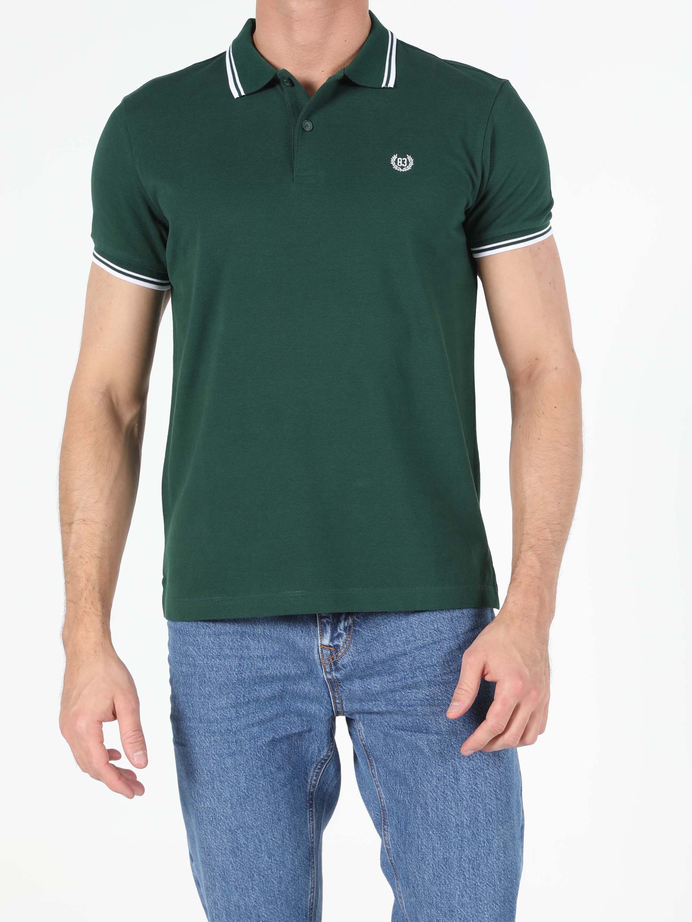 Afișați detalii pentru Tricou Polo Cu Maneca Scurta De Barbati Verde Classic Fit  Cl1026617