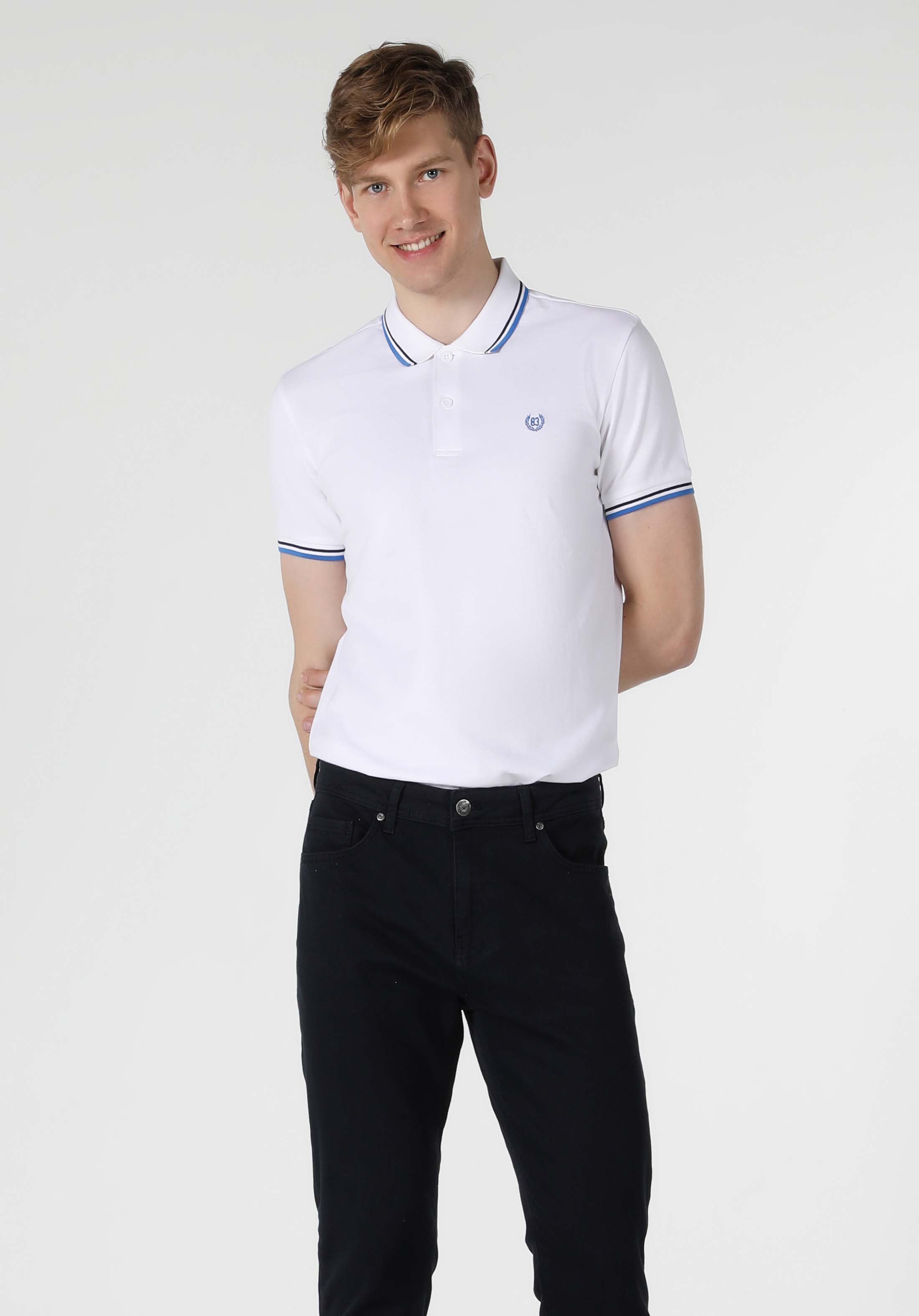 Afișați detalii pentru Tricou Polo Cu Maneca Scurta De Barbati Alb Classic Fit  Cl1026617