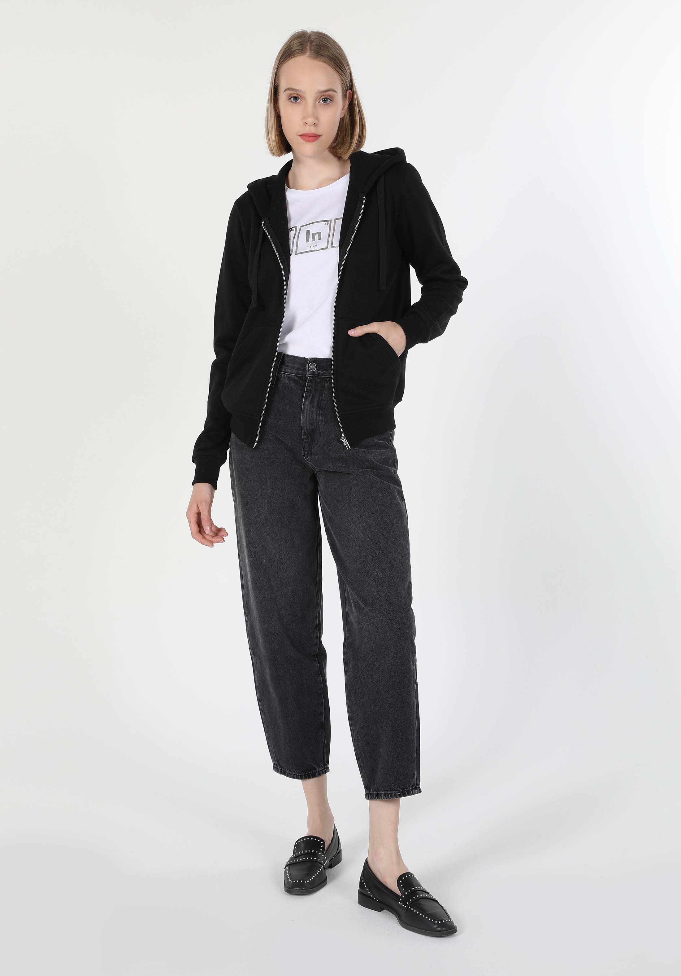 Afișați detalii pentru Hanorac / Bluza De Dama Negru Regular Fit  Cl1045199