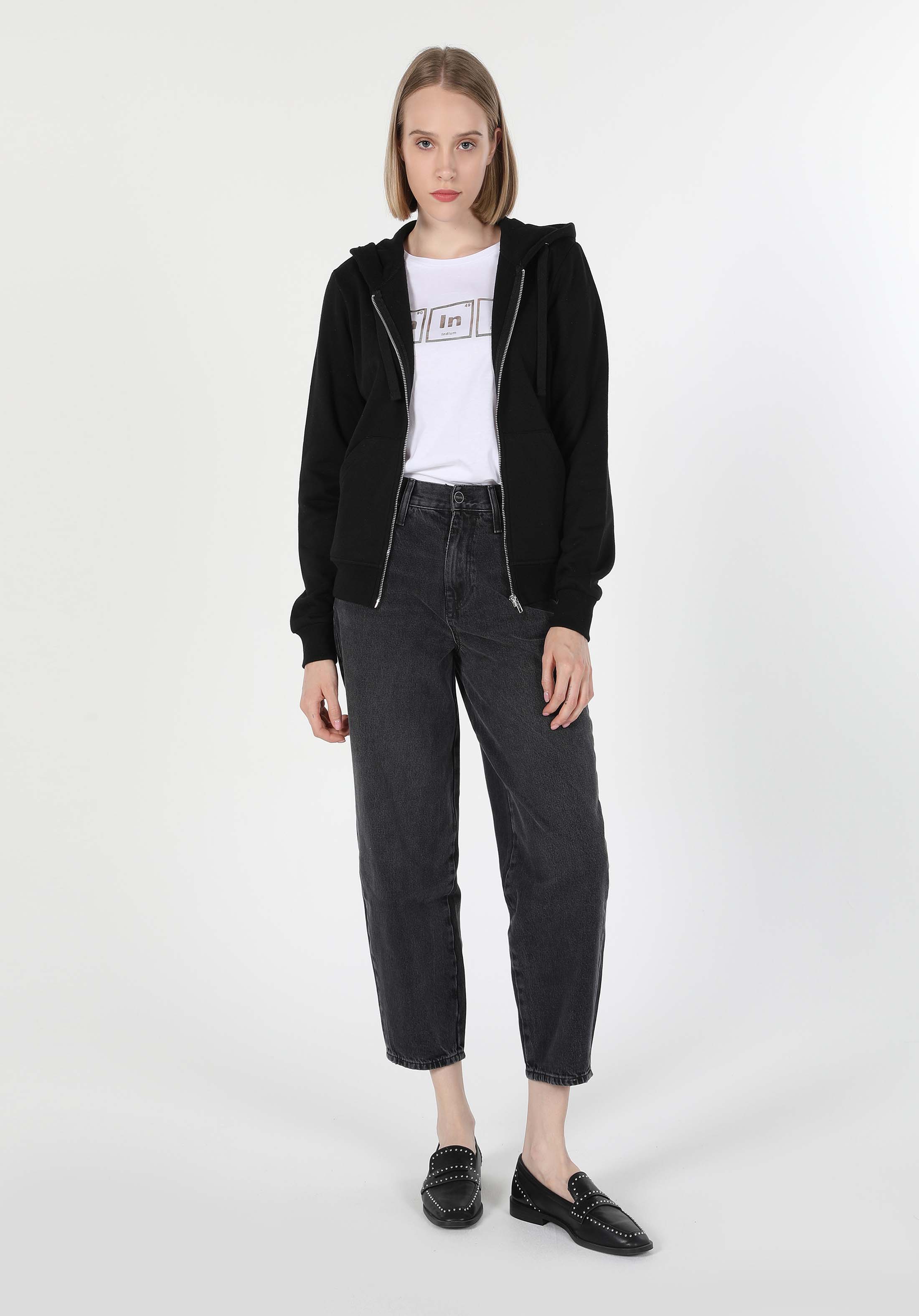 Afișați detalii pentru Hanorac / Bluza De Dama Negru Regular Fit  Cl1045199