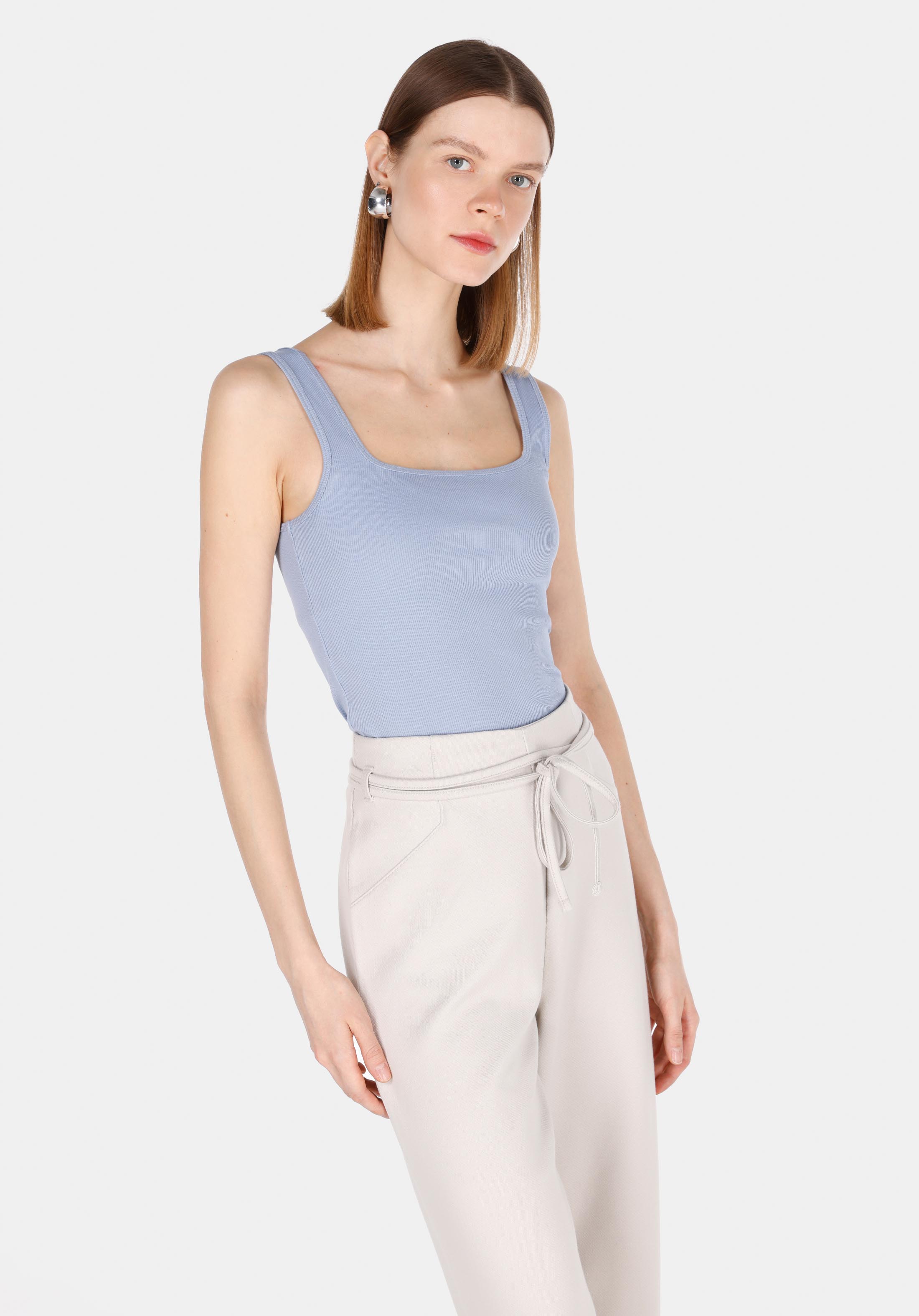 Afișați detalii pentru Maiou De Dama Albastru Slim Fit  Cl1073552