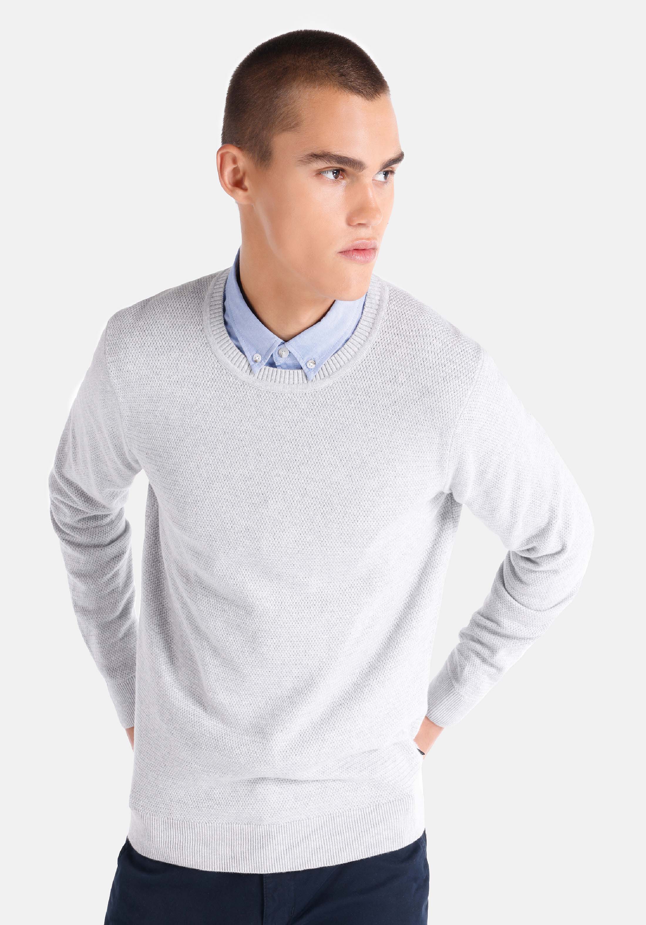 Afișați detalii pentru Pulover De Barbati Alb Regular Fit  Cl1046786