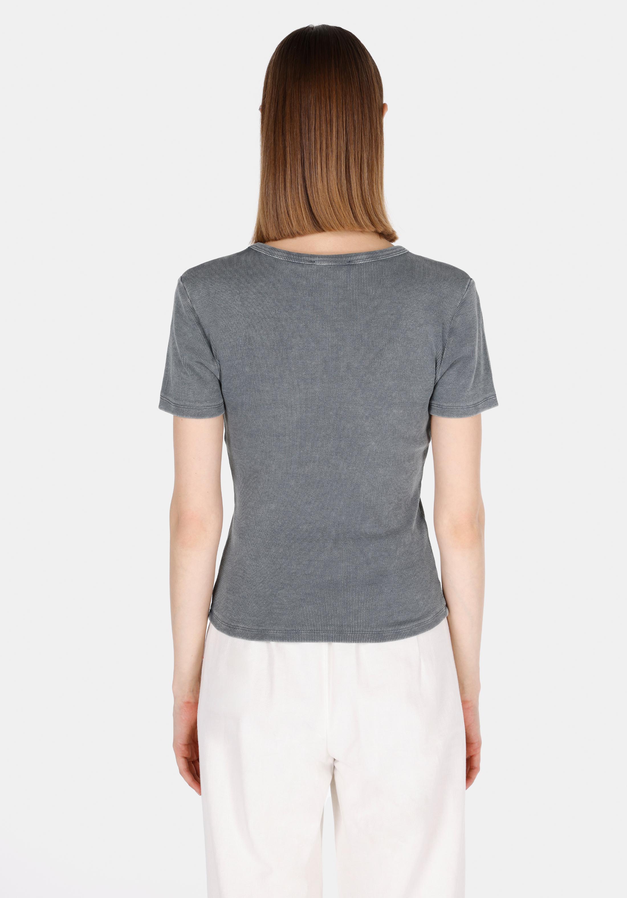 Afișați detalii pentru Bluza Cu Maneca Scurta De Dama Antracit Slim Fit  Cl1073924