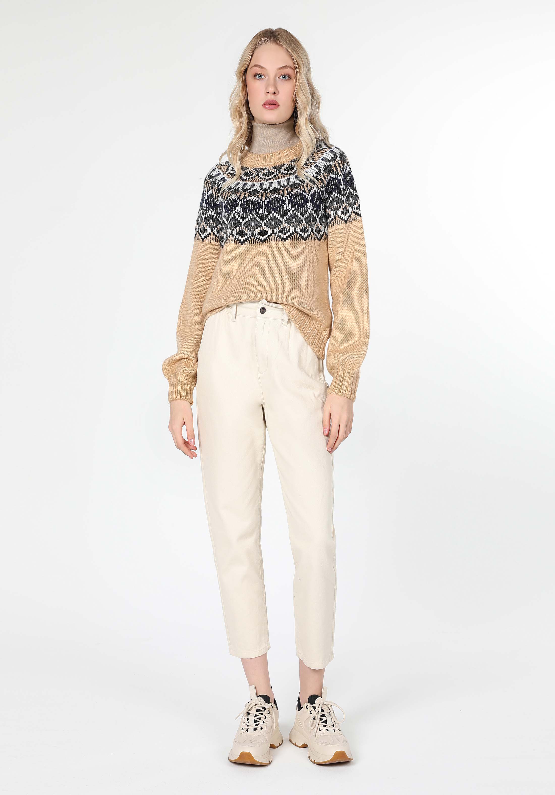 Afișați detalii pentru Pulover De Dama Bej Regular Fit  Cl1061362