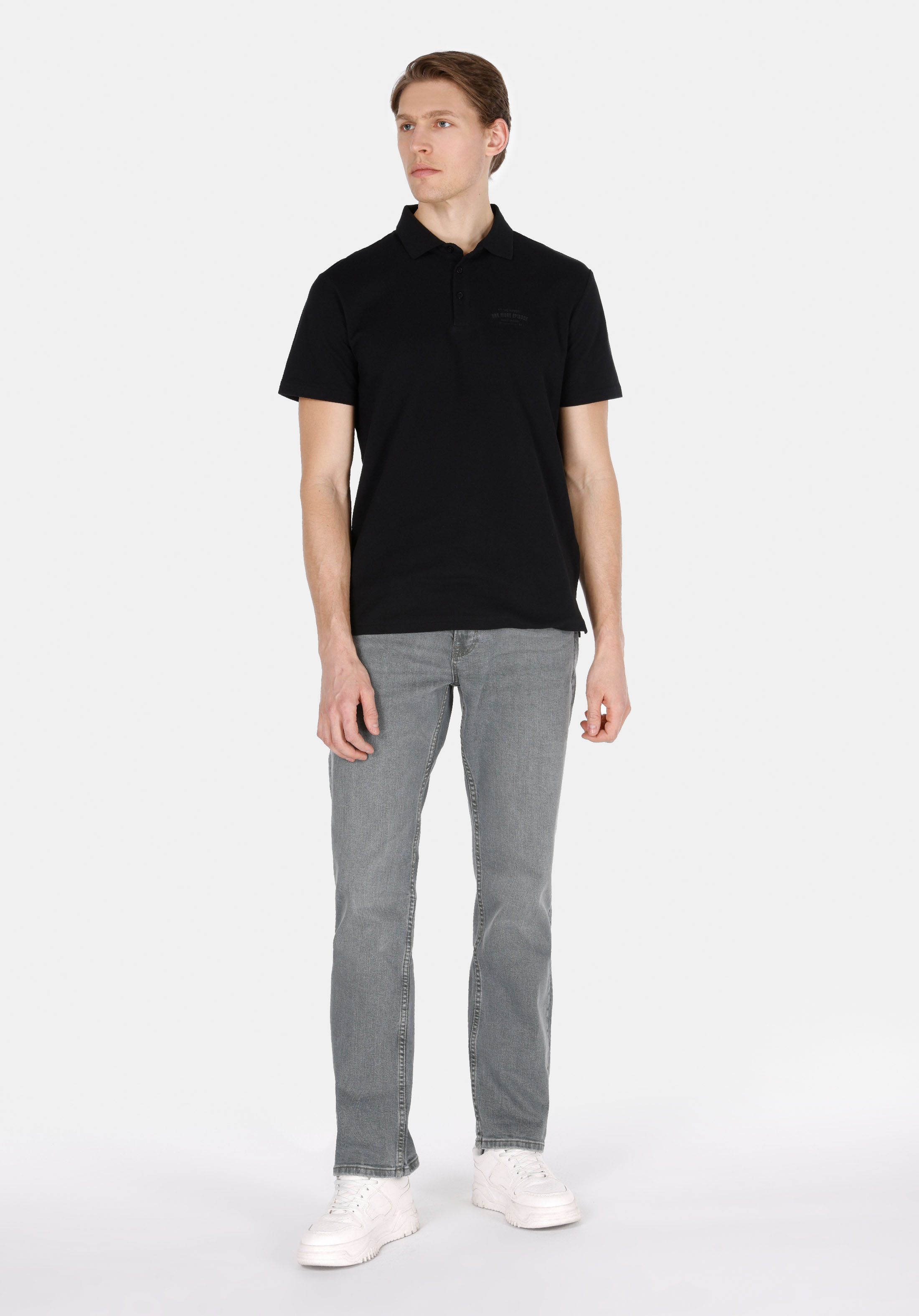 Afișați detalii pentru Pantaloni De Barbati Negru Regular Fit 045 David Cl1073397