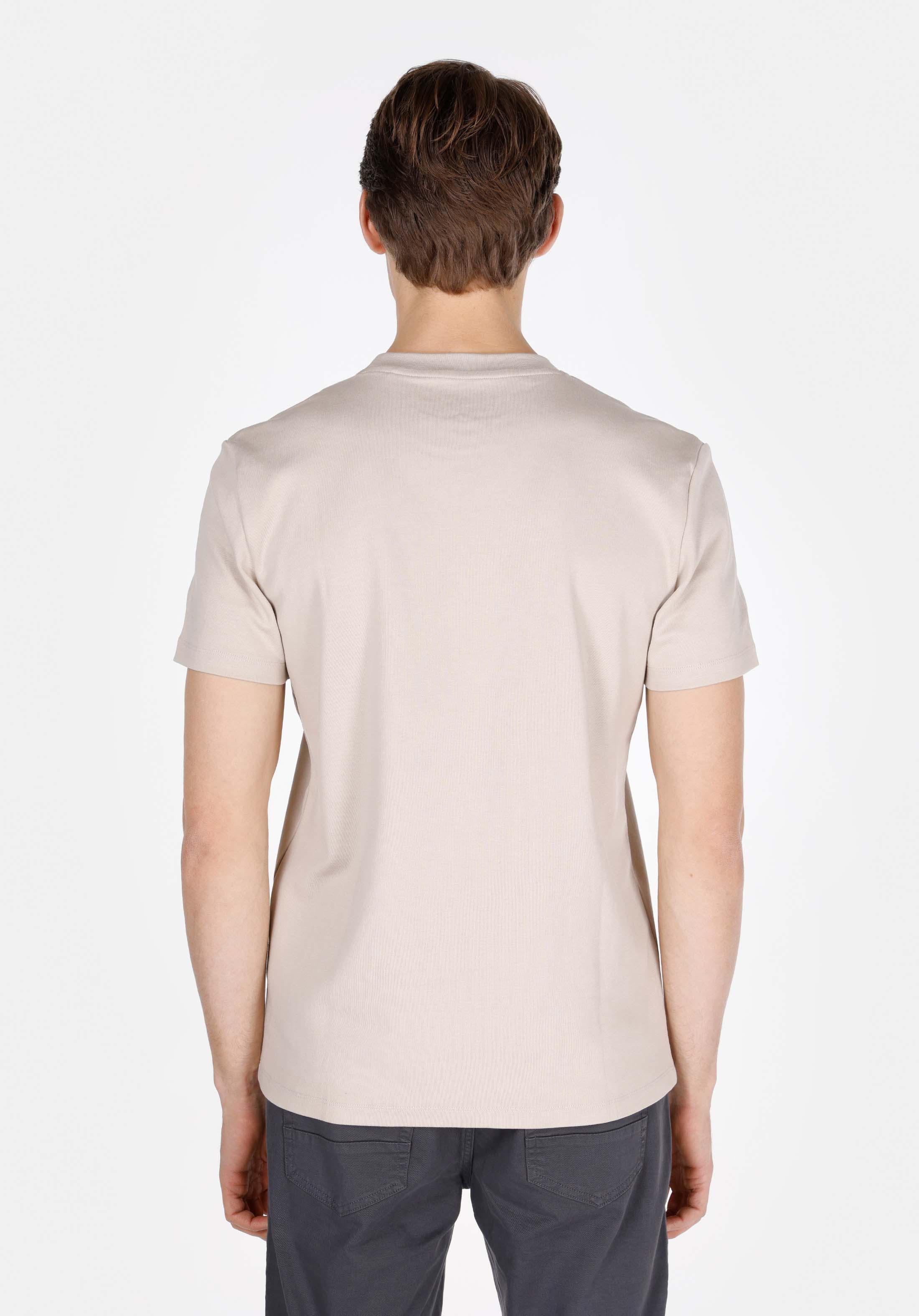 Afișați detalii pentru Tricou Cu Maneca Scurta De Barbati Bej Regular Fit  Cl1073963
