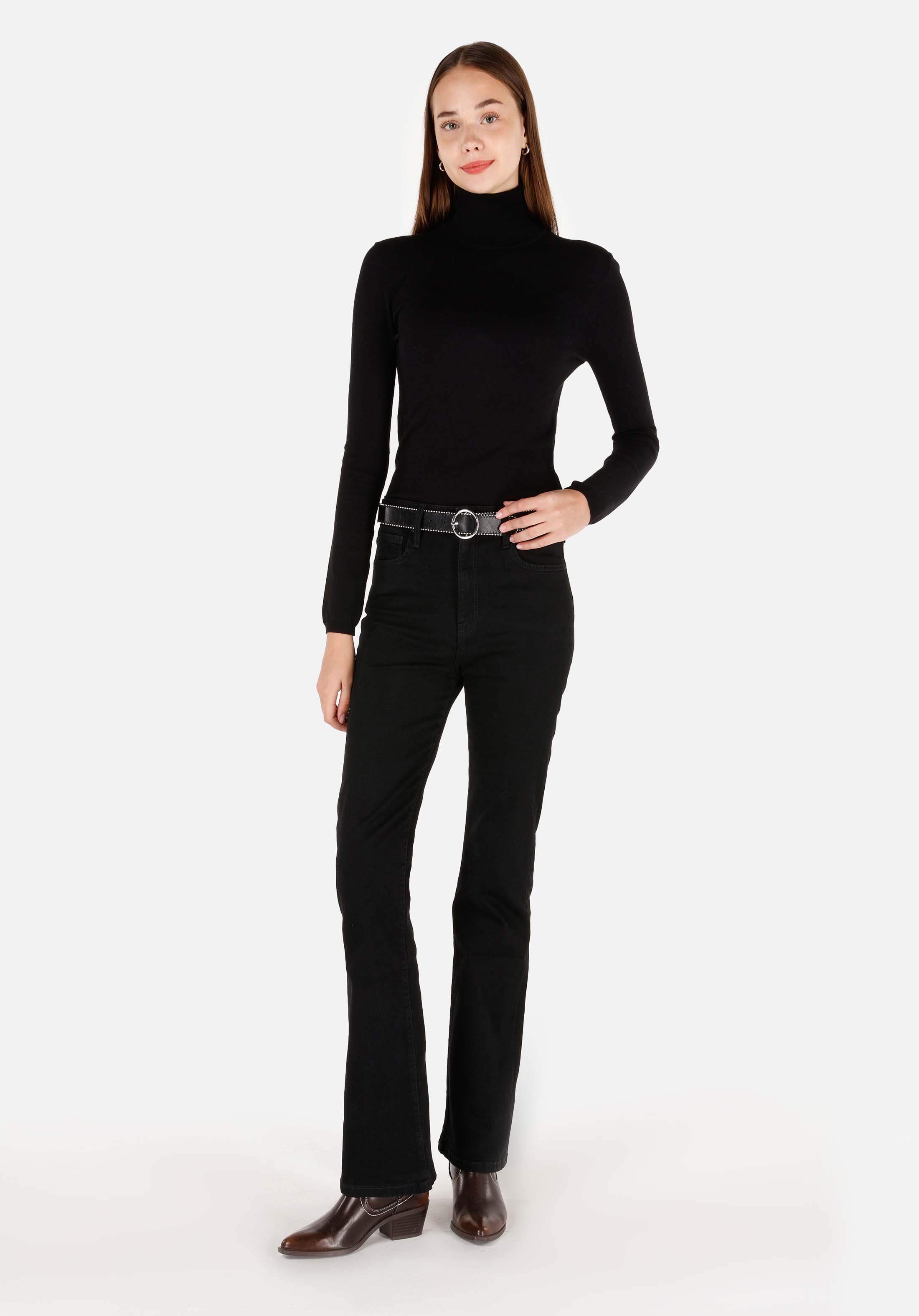 Afișați detalii pentru Pulover De Dama Negru Slim Fit  Cl1070208