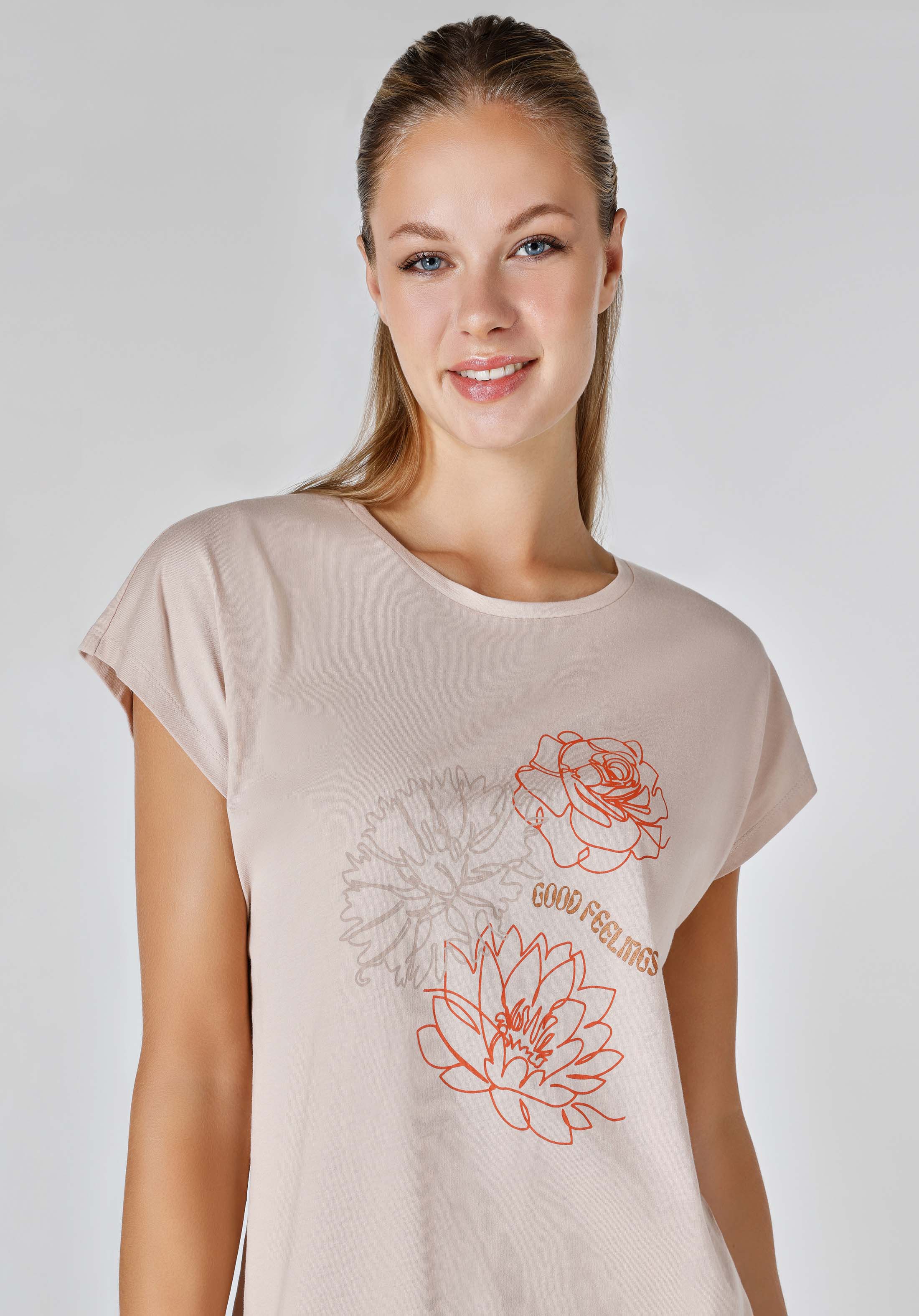 Afișați detalii pentru Tricou Cu Maneca Scurta De Dama Bej Regular Fit  CL1063241