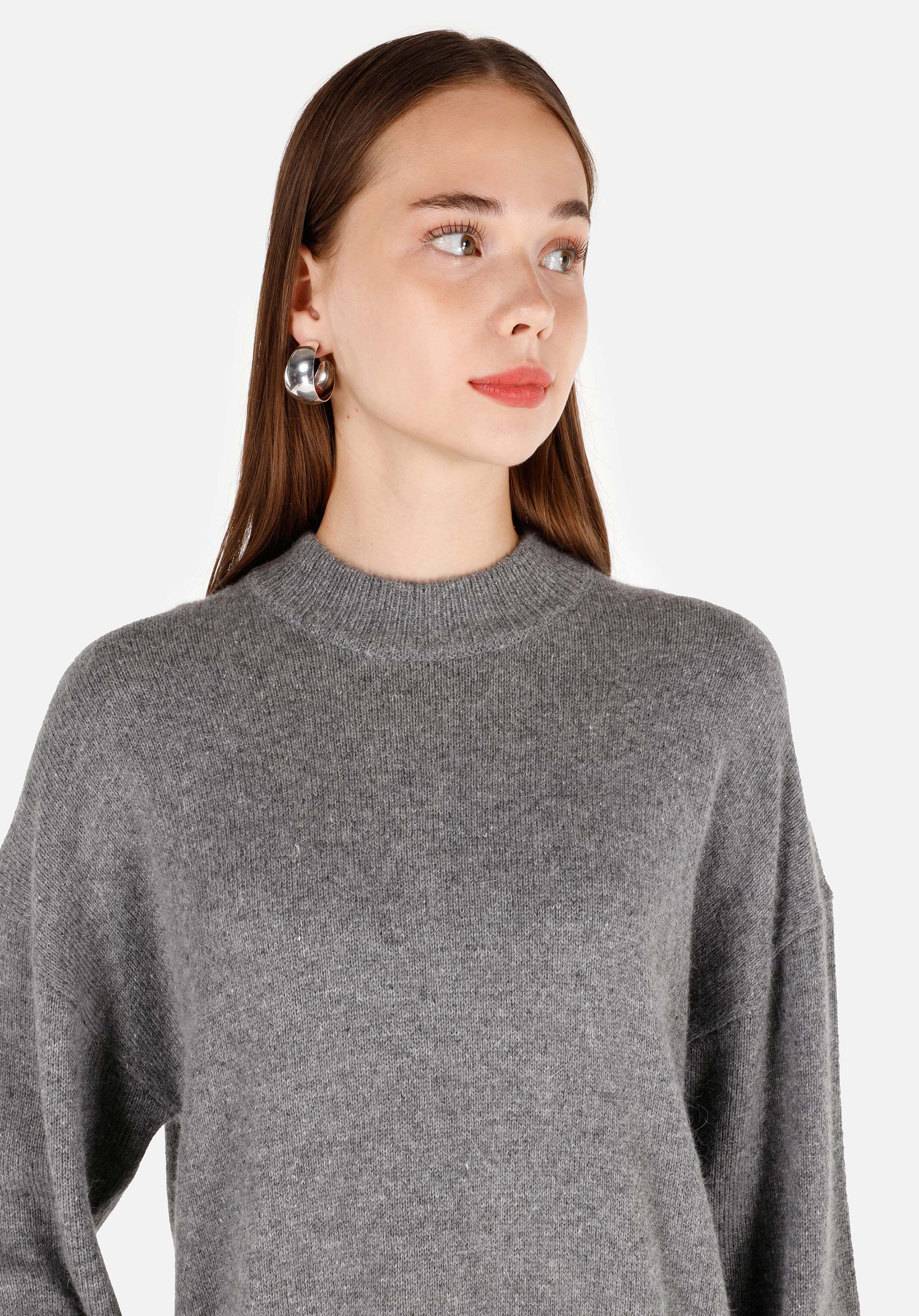 Afișați detalii pentru Pulover De Dama Gri Regular Fit  Cl1070209