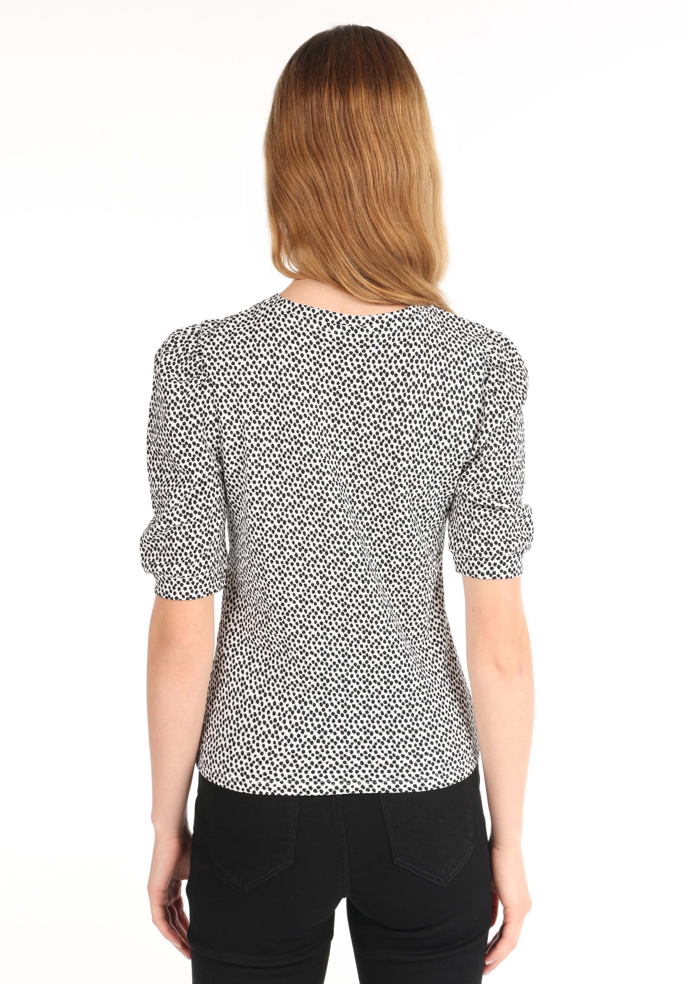 Afișați detalii pentru Regular Fit Round Neck Imprimat Tricou Alb Cu Mânecă Scurtă Pentru Femei