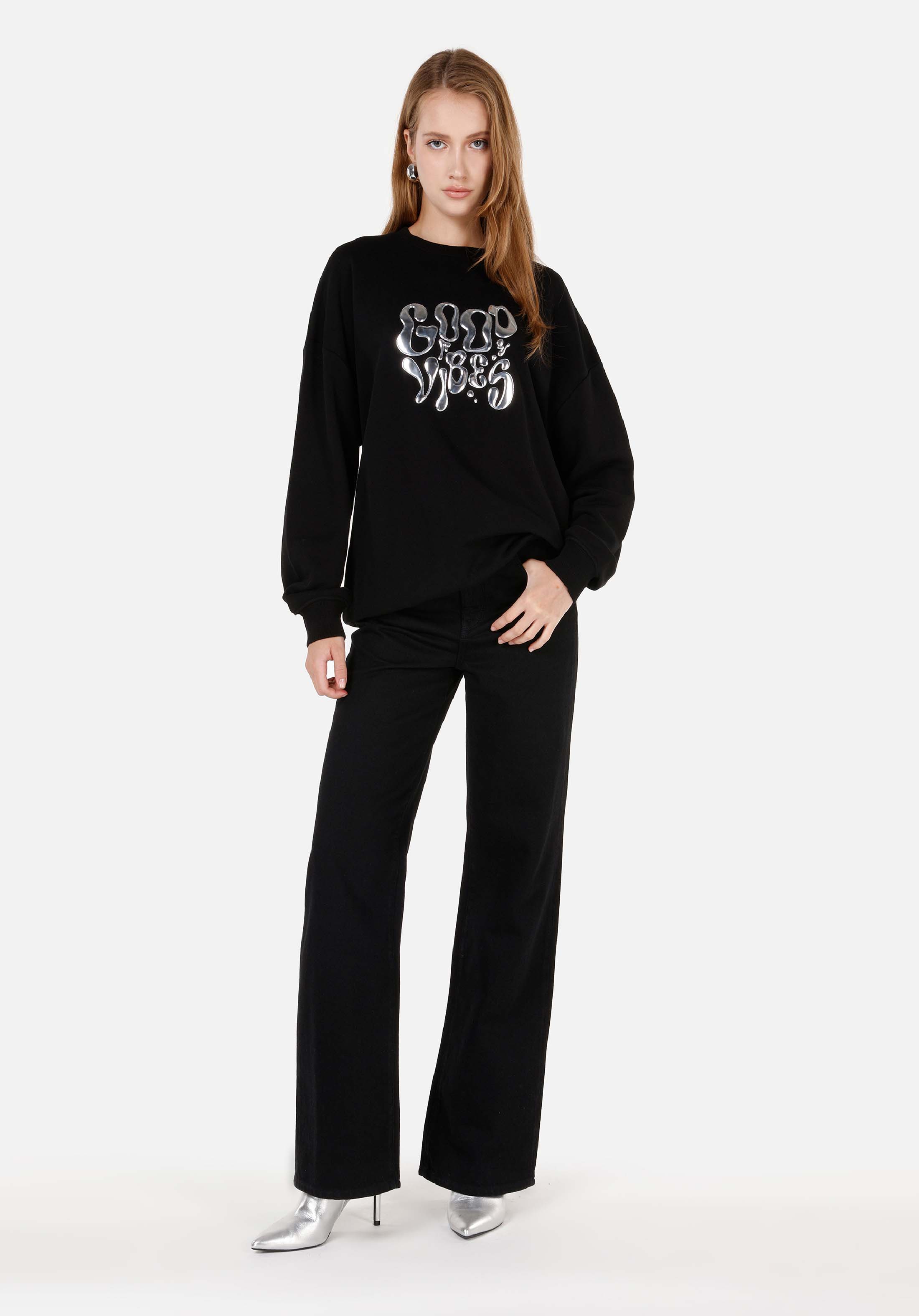 Afișați detalii pentru Hanorac / Bluza De Dama Negru Comfort Fit  Cl1070253