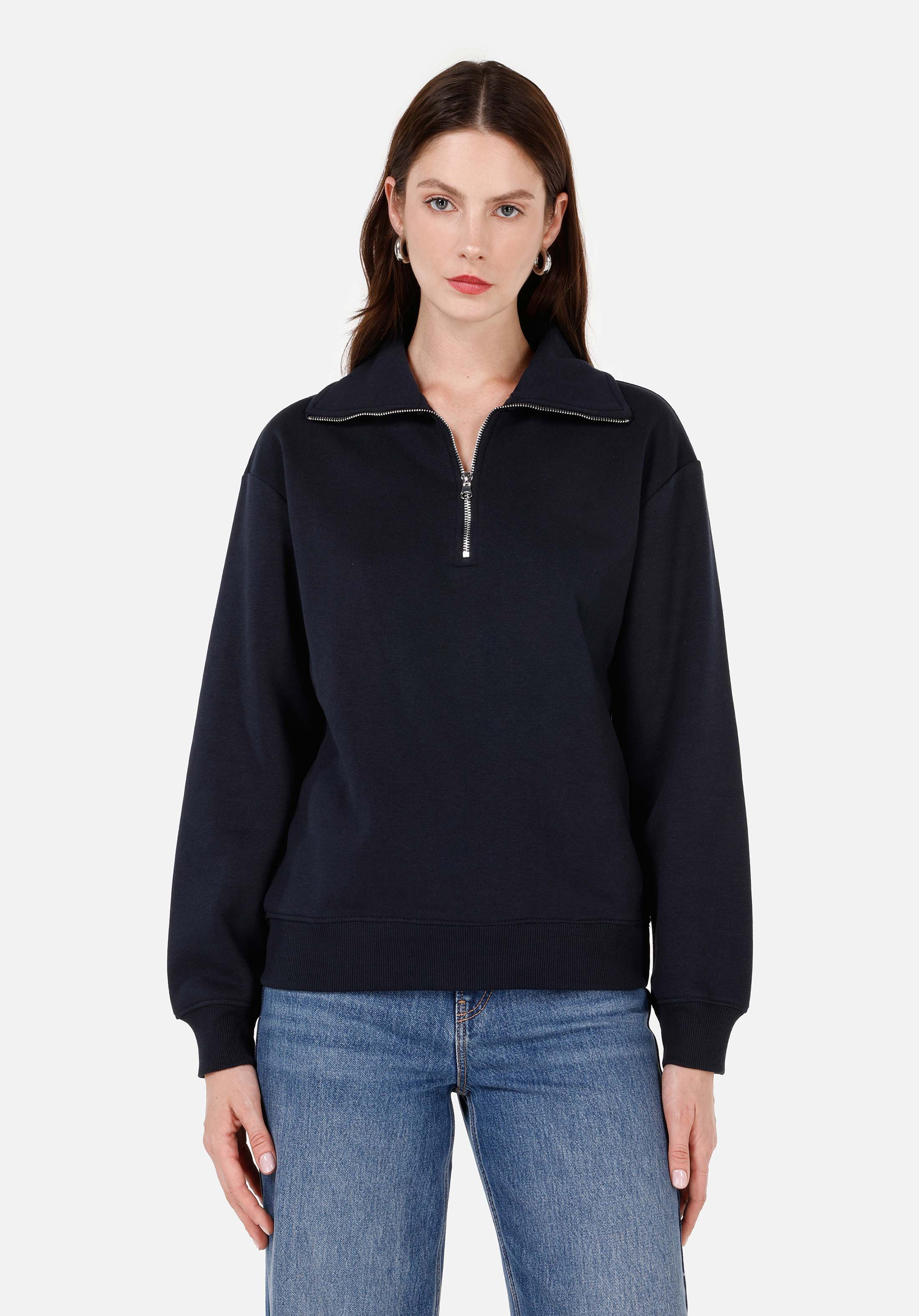 Afișați detalii pentru Hanorac / Bluza De Dama Albastru Marin Regular Fit  Cl1065678