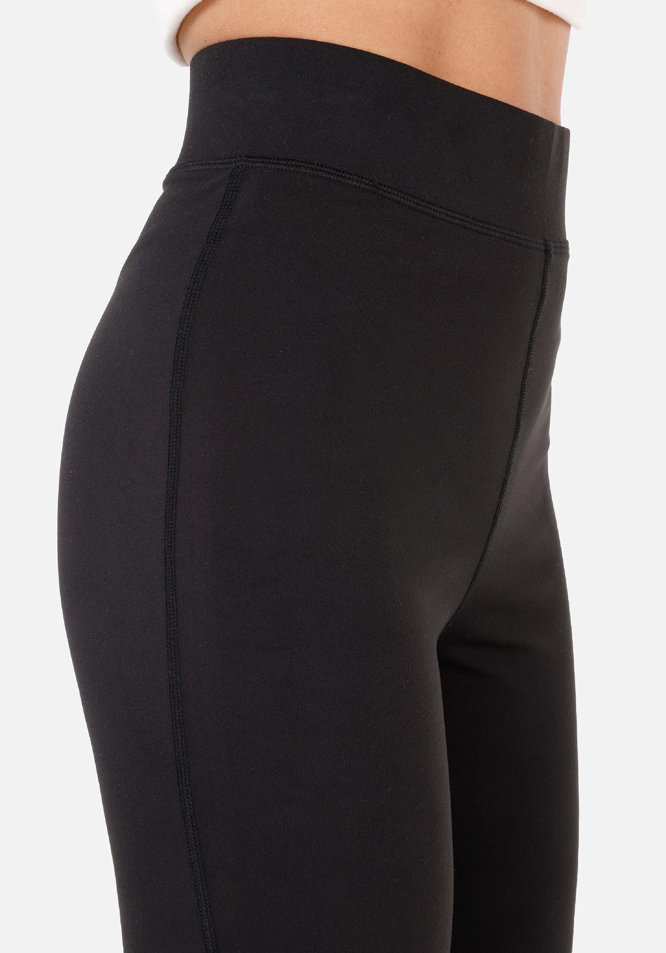 Afișați detalii pentru Colanți Tricotați Negri Pentru Femei Slim Fit Rise Waist