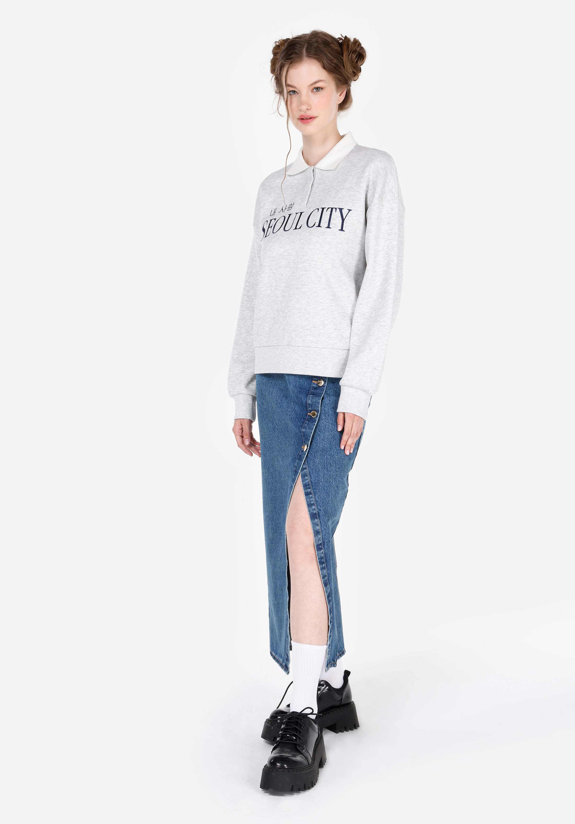 Afișați detalii pentru Hanorac / Bluza De Dama Gri Regular Fit  Cl1070458