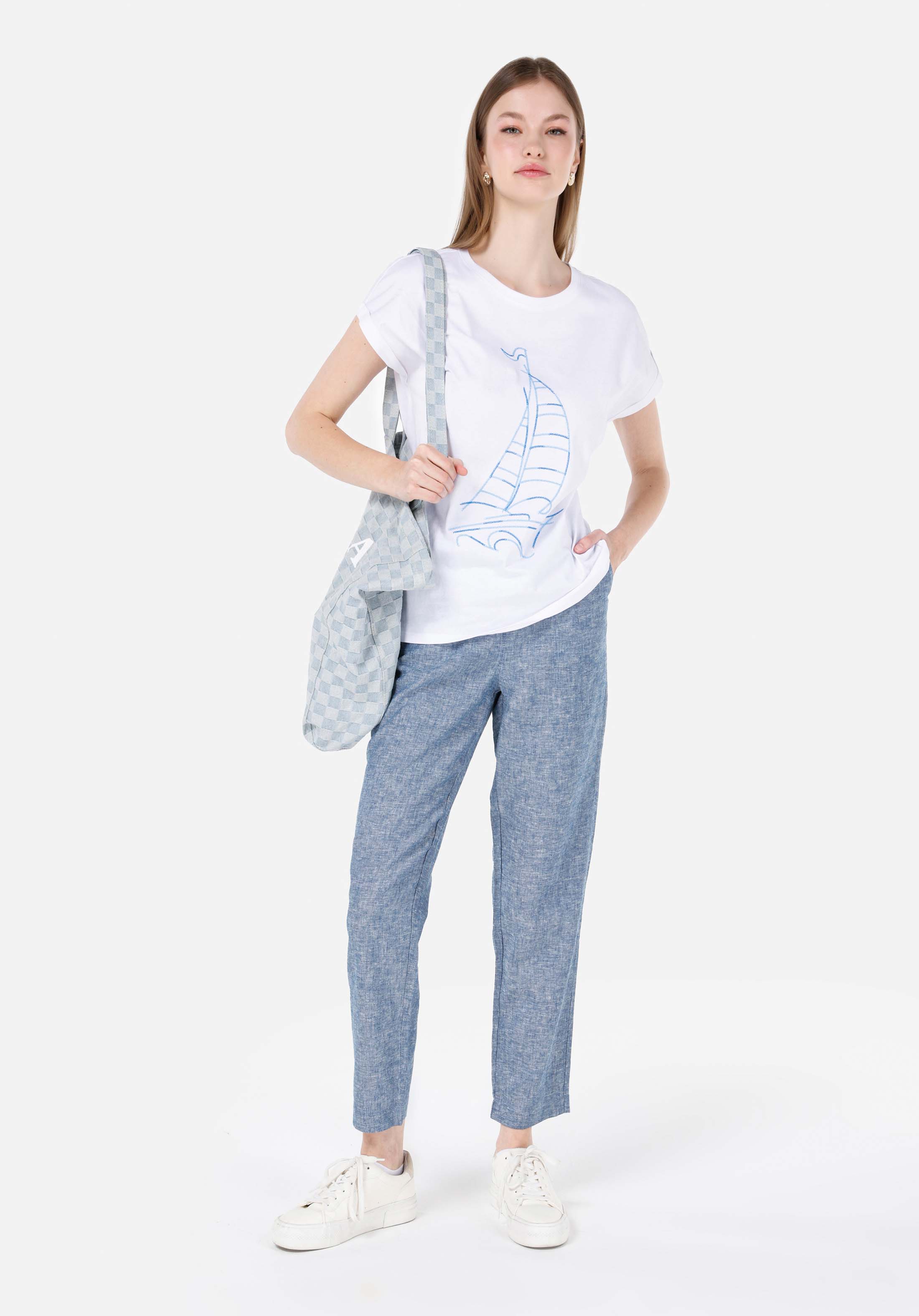Afișați detalii pentru Regular Fit Talie Joasă Picior Drept Pantaloni Albaștri Pentru Femei