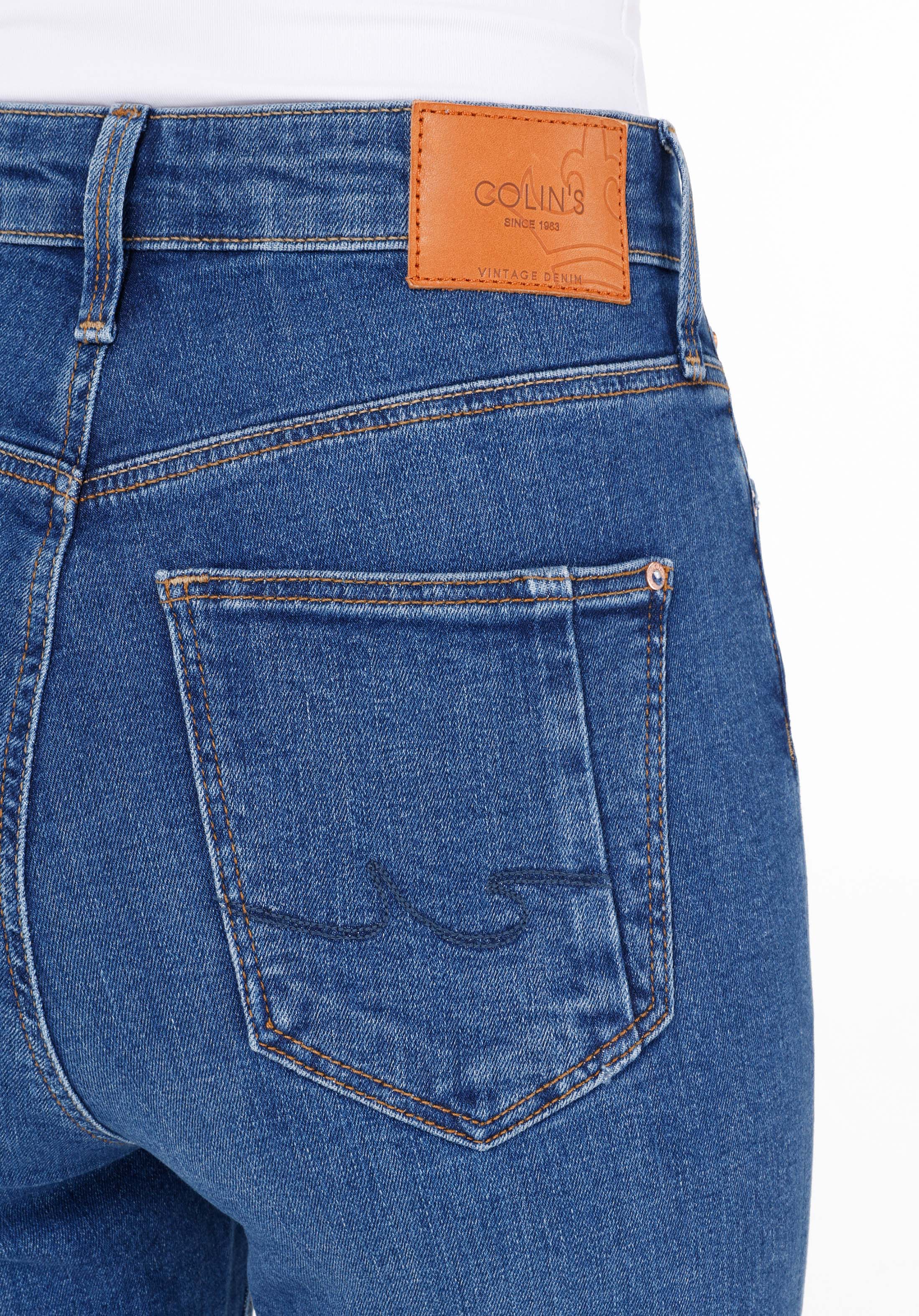 Afișați detalii pentru Skinny Fit Rise Waist Super Narrow Leg Blugi İndigo Pentru Femei