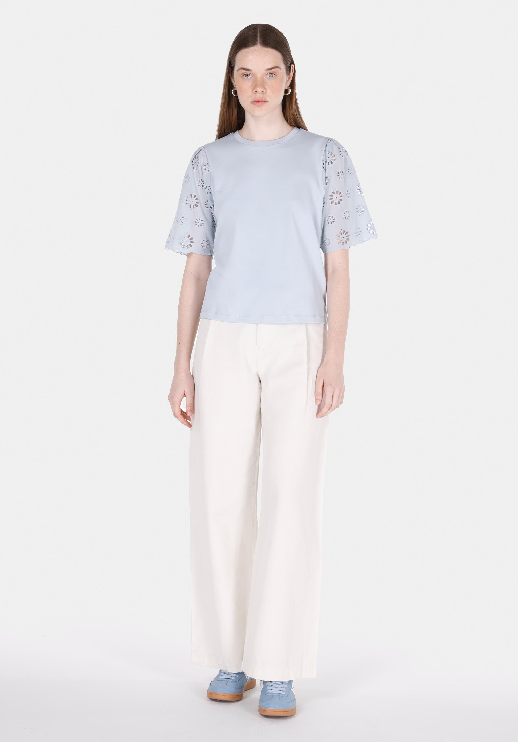 Afișați detalii pentru Bluza Cu Maneca Scurta De Dama Albastru Regular Fit  Cl1073350