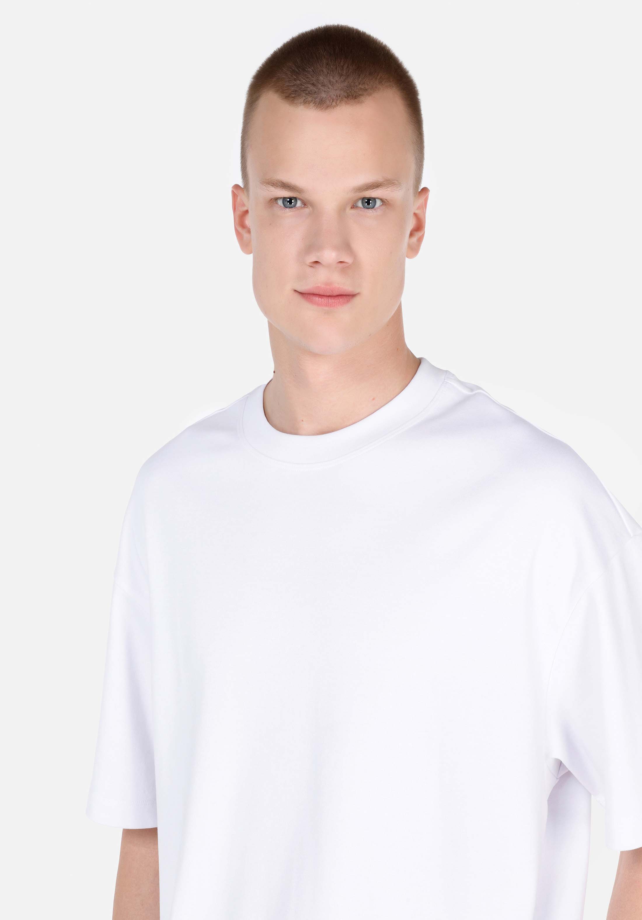 Afișați detalii pentru Tricou Cu Maneca Scurta De Barbati Alb Oversize Fit  Cl1069744