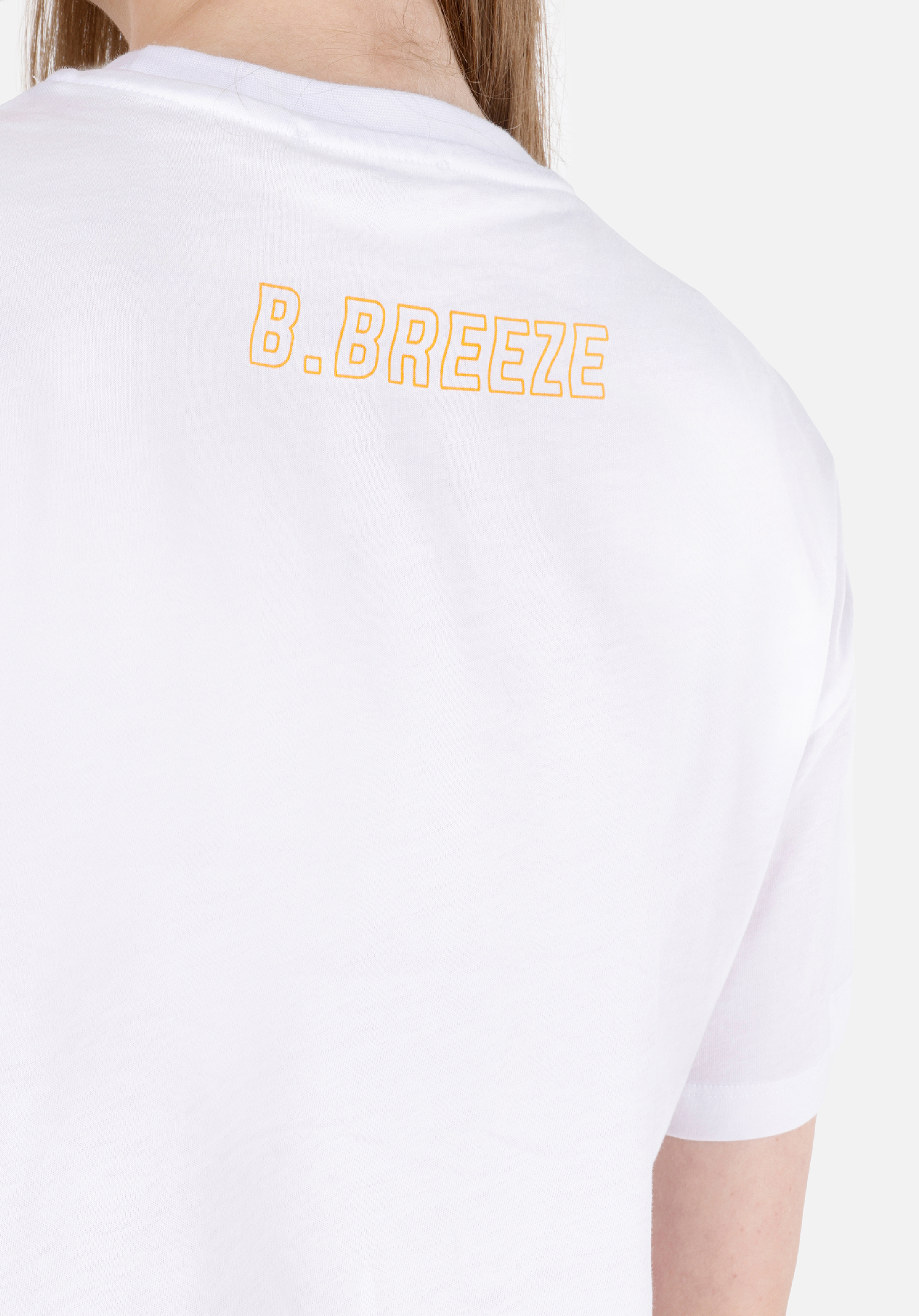 Afișați detalii pentru Regular Fit Round Neck Imprimat Tricou Alb Cu Mânecă Scurtă Pentru Femei