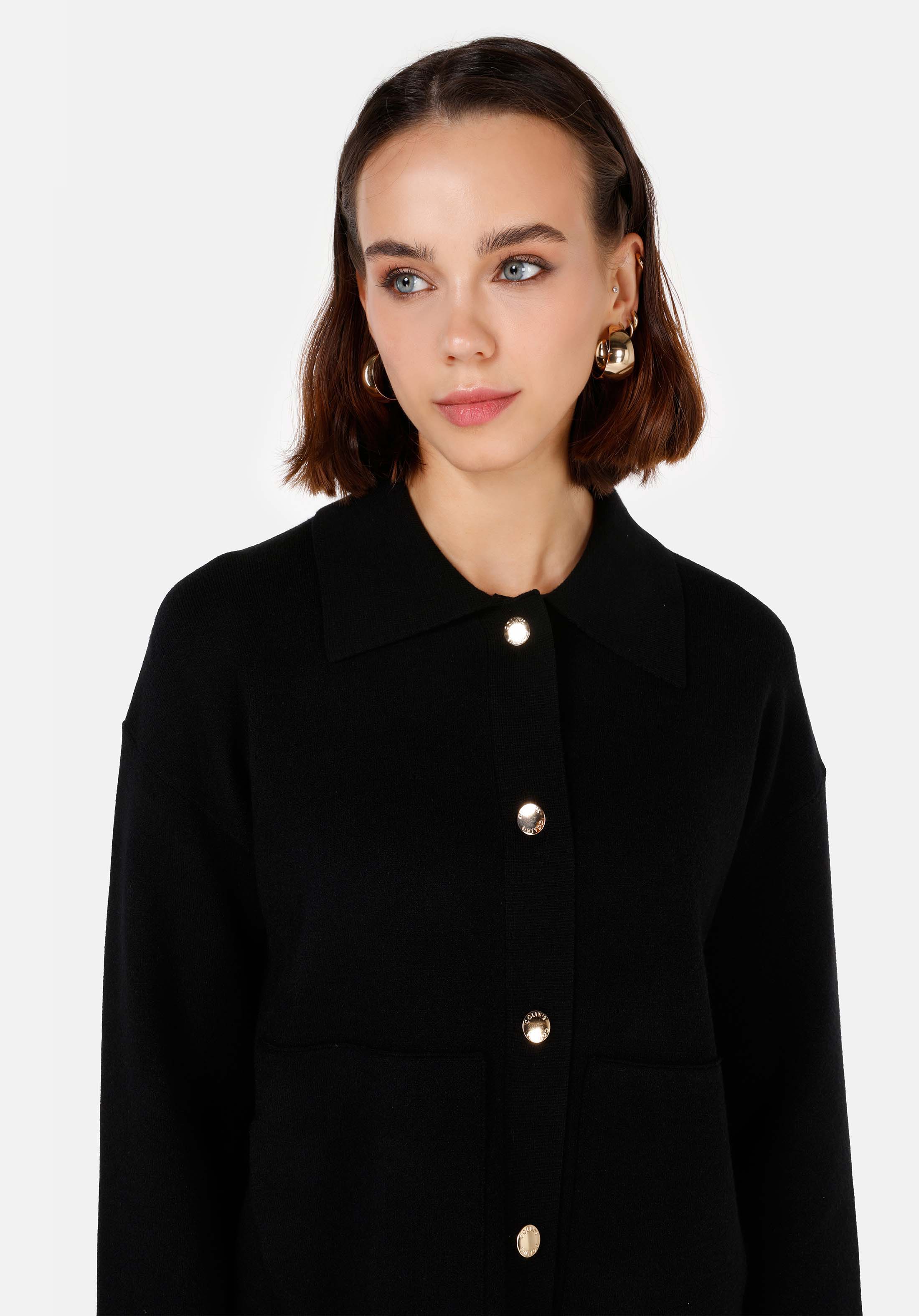 Afișați detalii pentru Cardigan Negru Pentru Femei Regular Fit