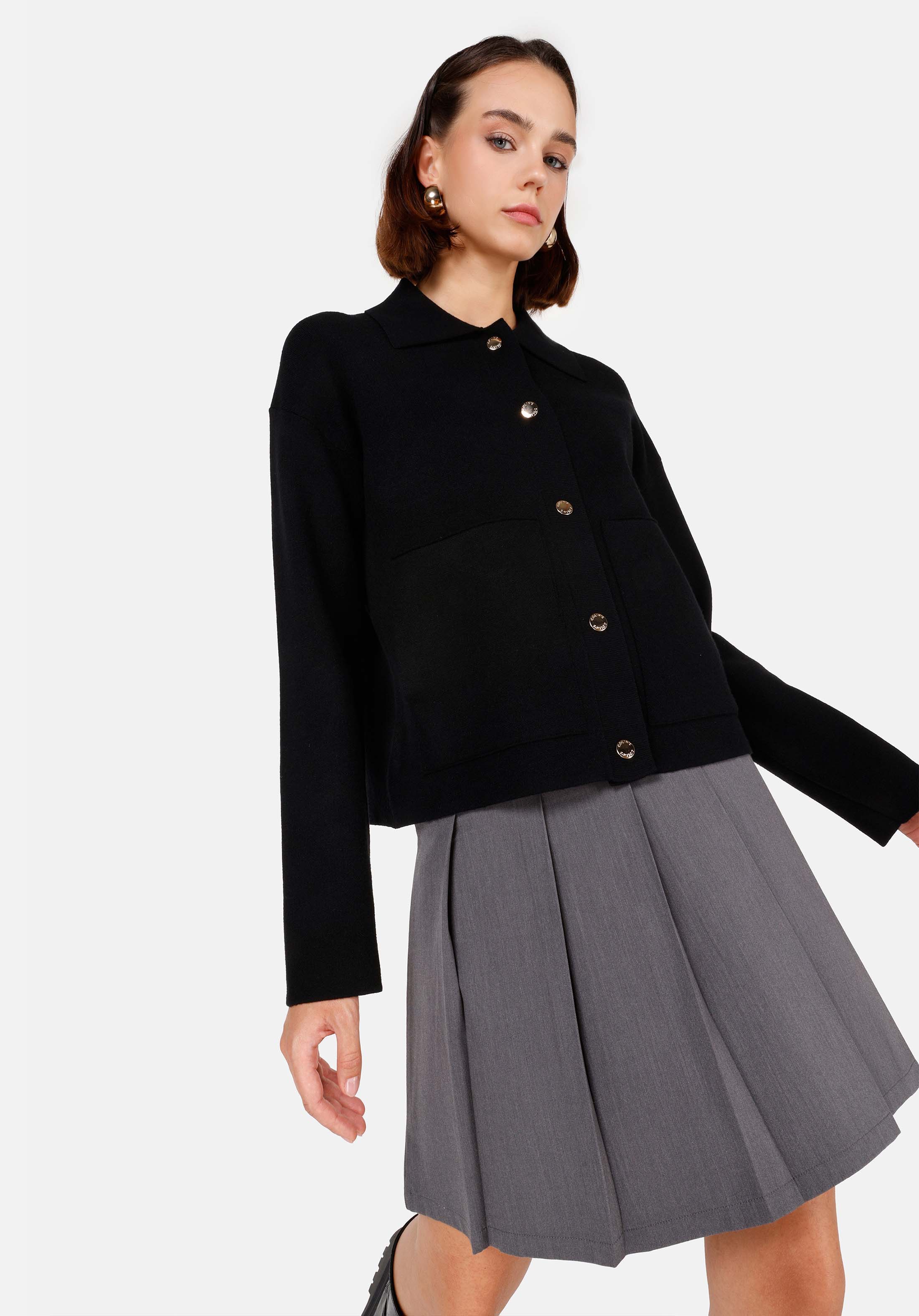 Afișați detalii pentru Cardigan Negru Pentru Femei Regular Fit