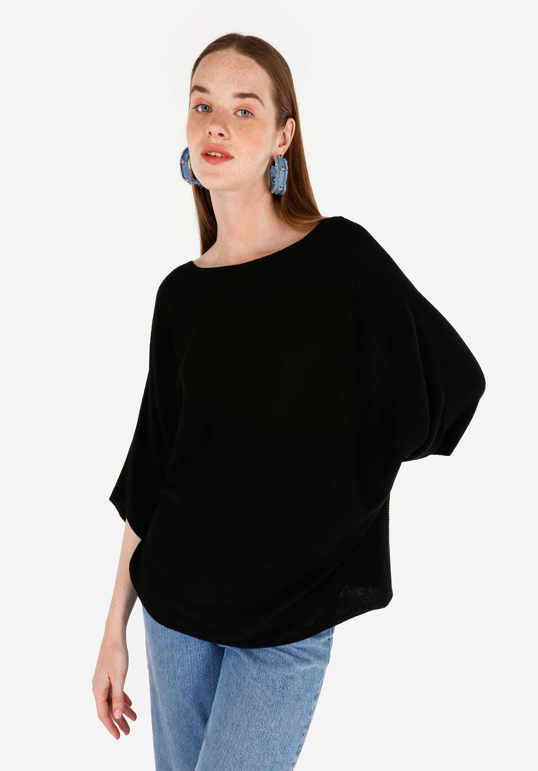 Afișați detalii pentru Pulover De Dama Negru Regular Fit  Cl1070885