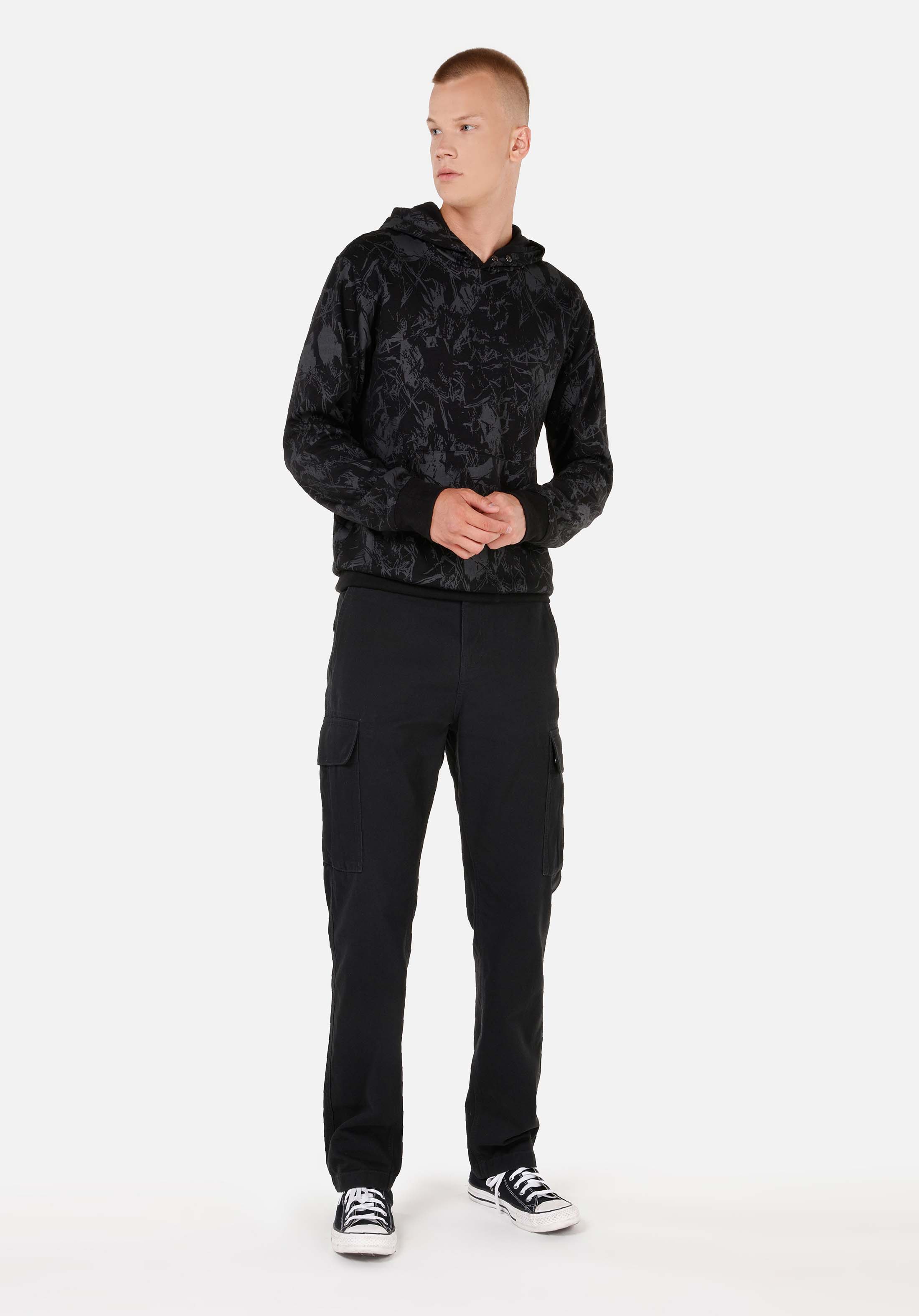 Afișați detalii pentru Hanorac / Bluza De Barbati Negru Regular Fit  Cl1071032