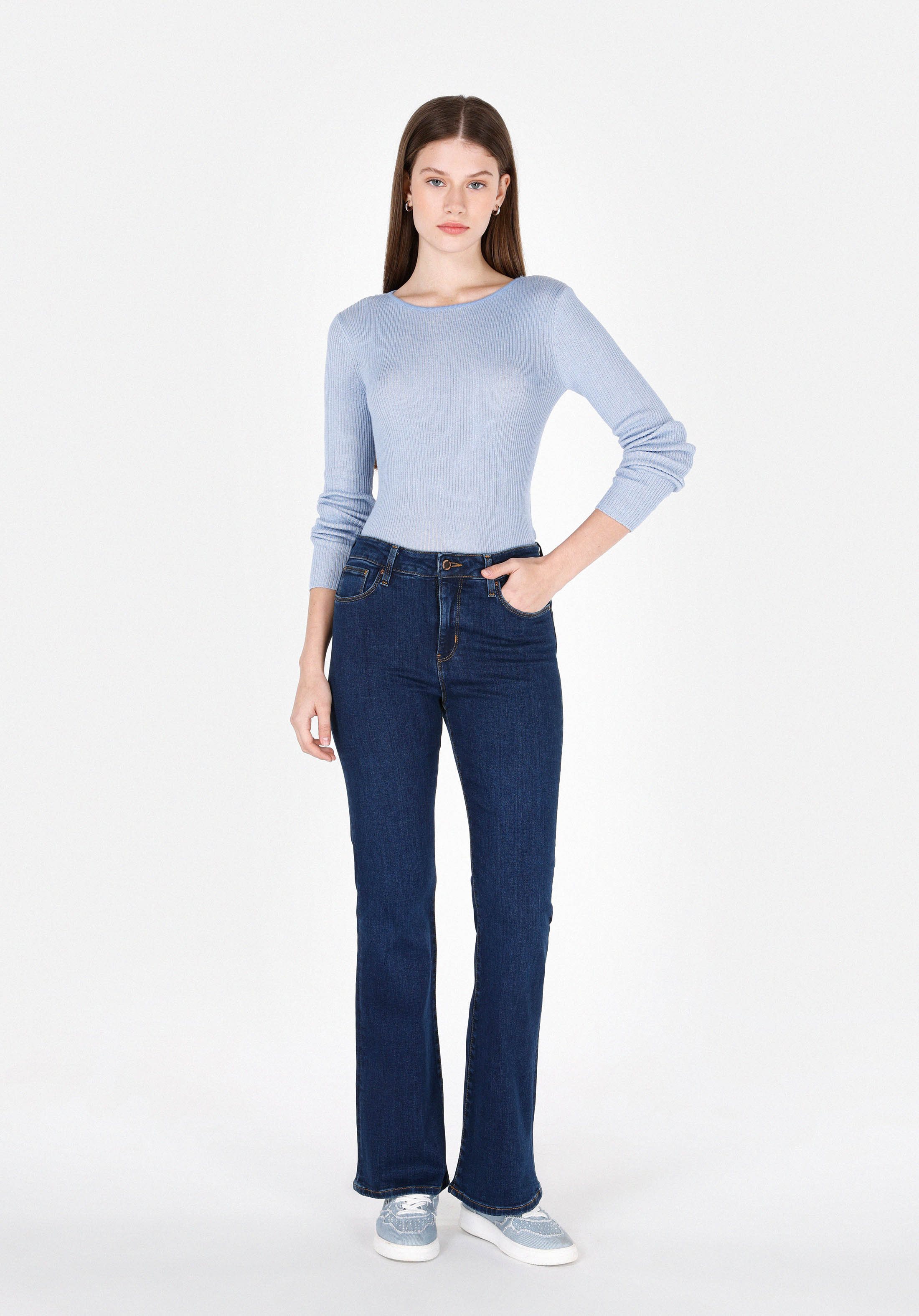Afișați detalii pentru Pantaloni De Dama Denim Regular Fit 791 Monica Cl1071326