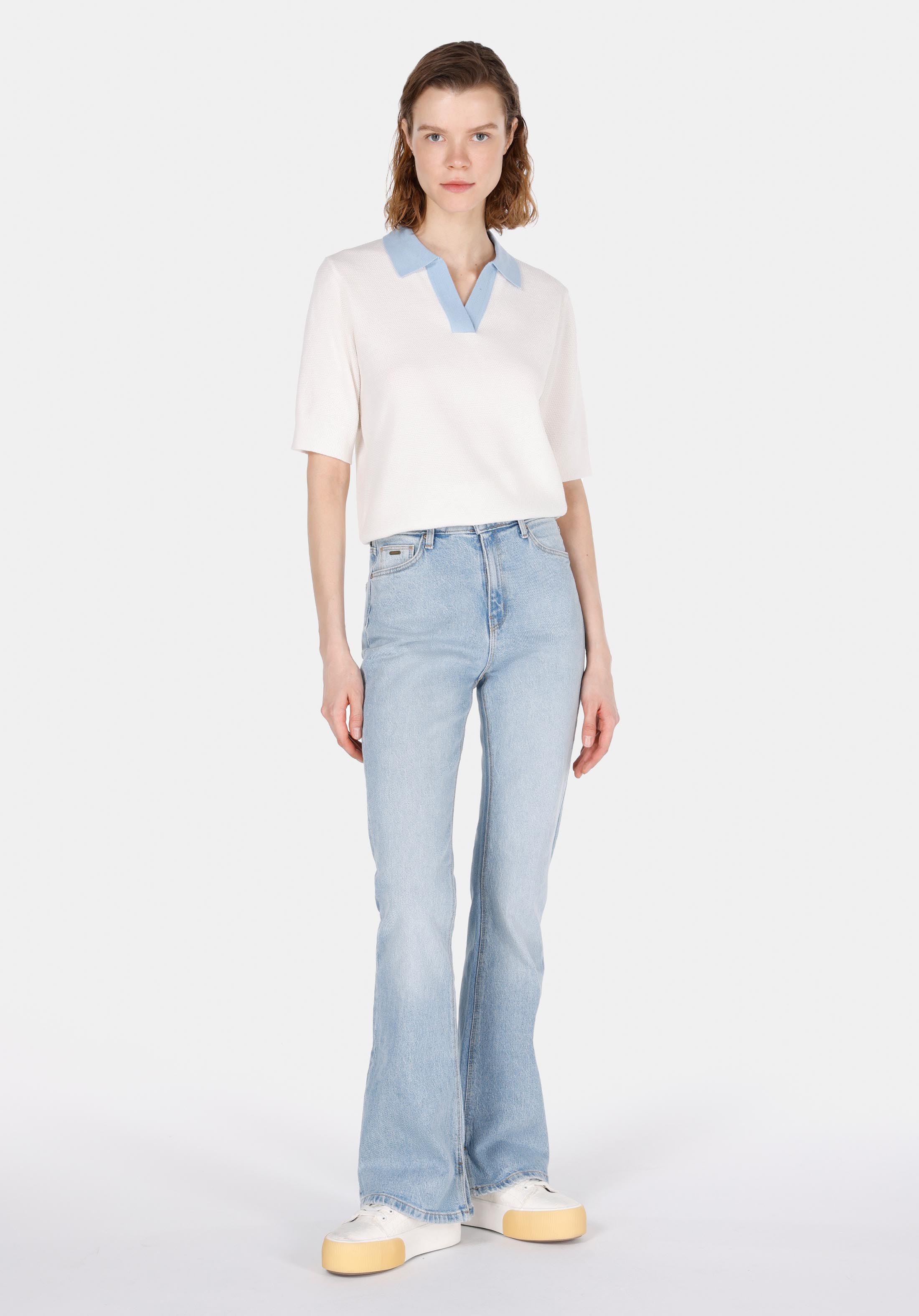 Afișați detalii pentru Pantaloni De Dama Albastru Regular Fit 791 Monica Cl1073901