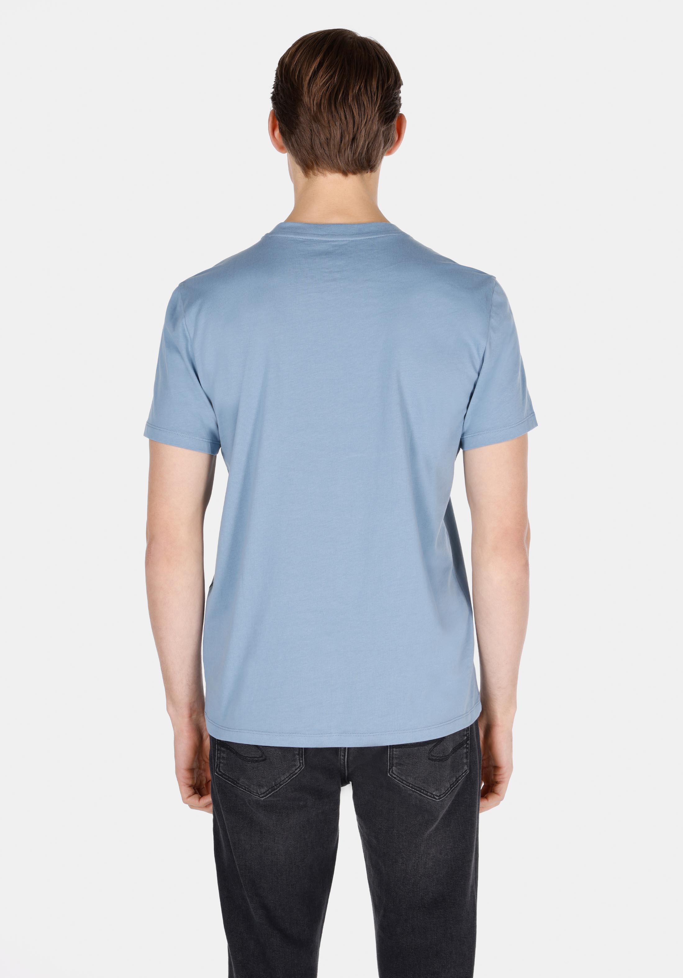 Afișați detalii pentru Tricou Cu Maneca Scurta De Barbati Albastru Regular Fit  Cl1073961