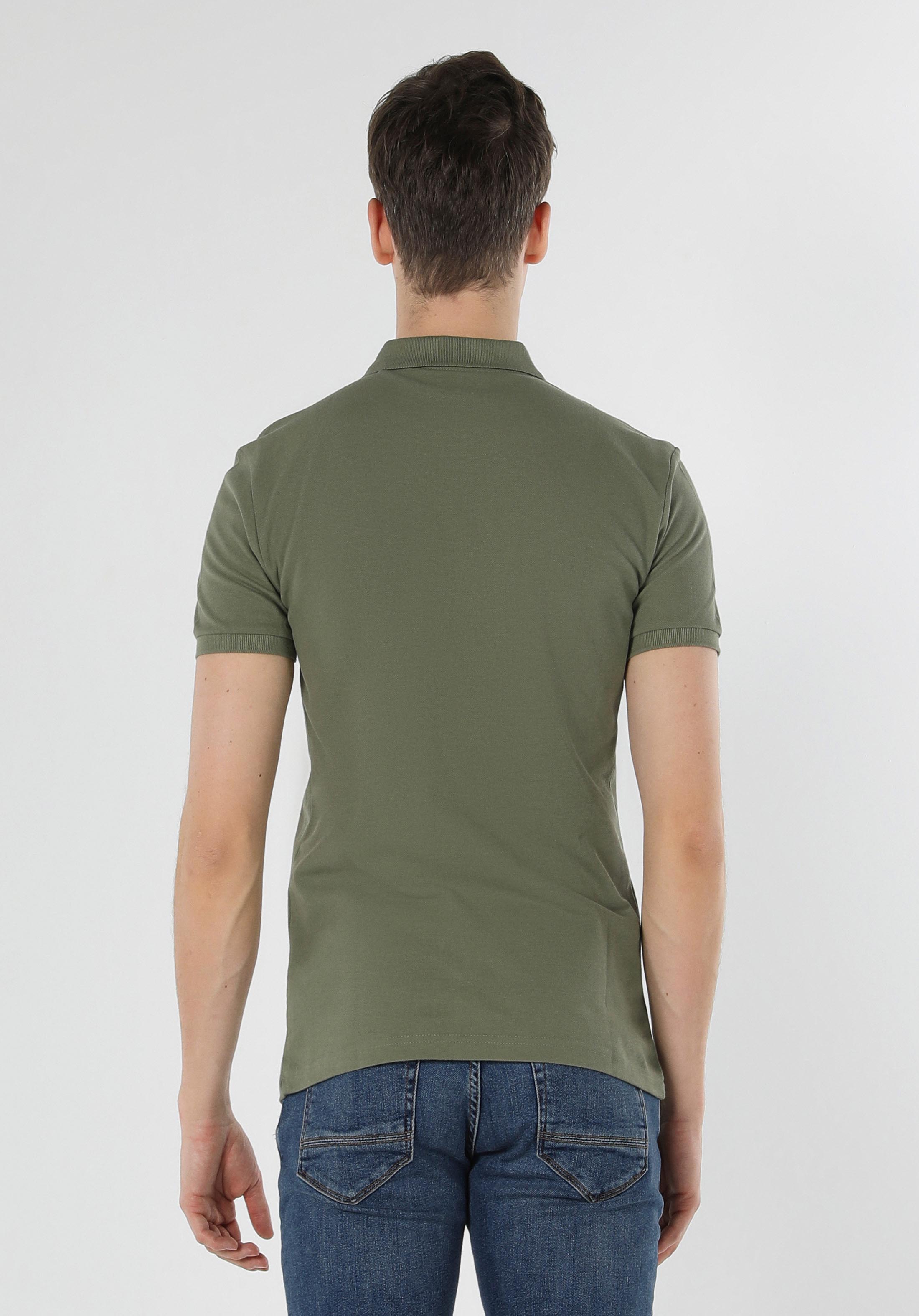 Afișați detalii pentru Tricou Polo Cu Maneca Scurta De Barbati Verde Slim Fit  Cltktmpts0244260