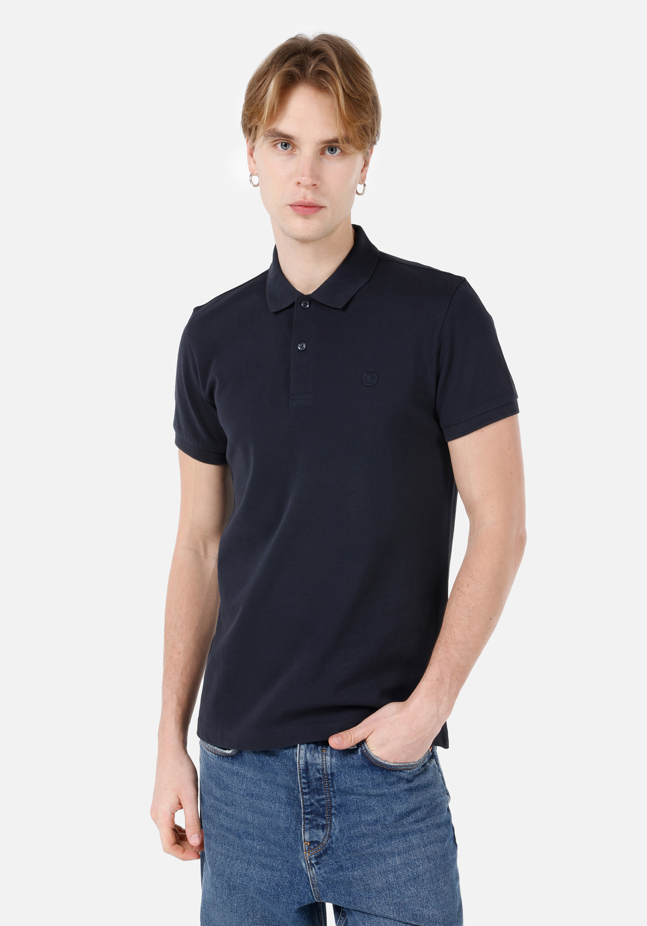 Afișați detalii pentru Tricou Polo Cu Maneca Scurta De Barbati Albastru Marin Classic Fit  Cltkttshm0766200