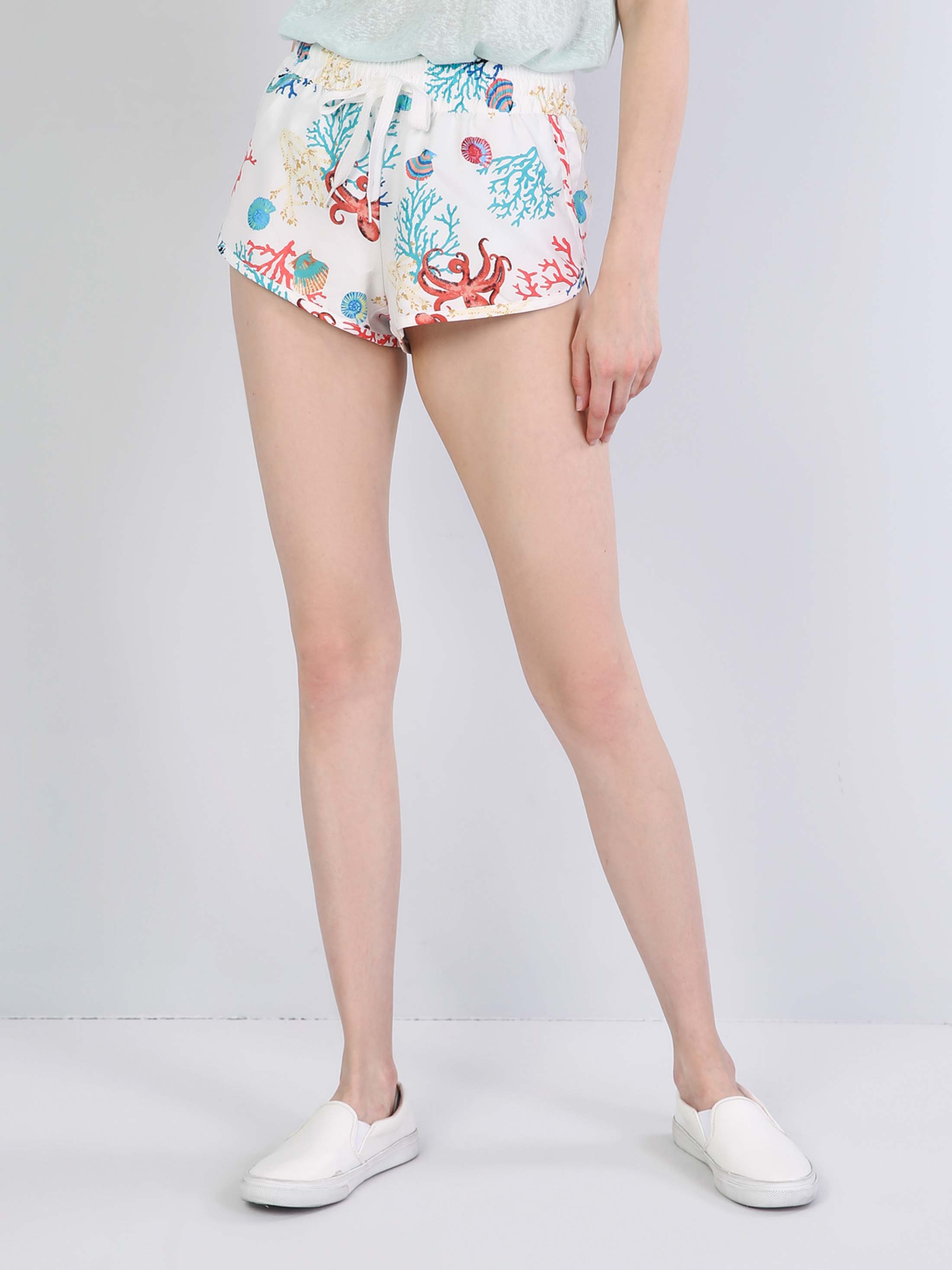 Afișați detalii pentru Short De Plaja De Dama Alb Slim Fit  Cl1042800