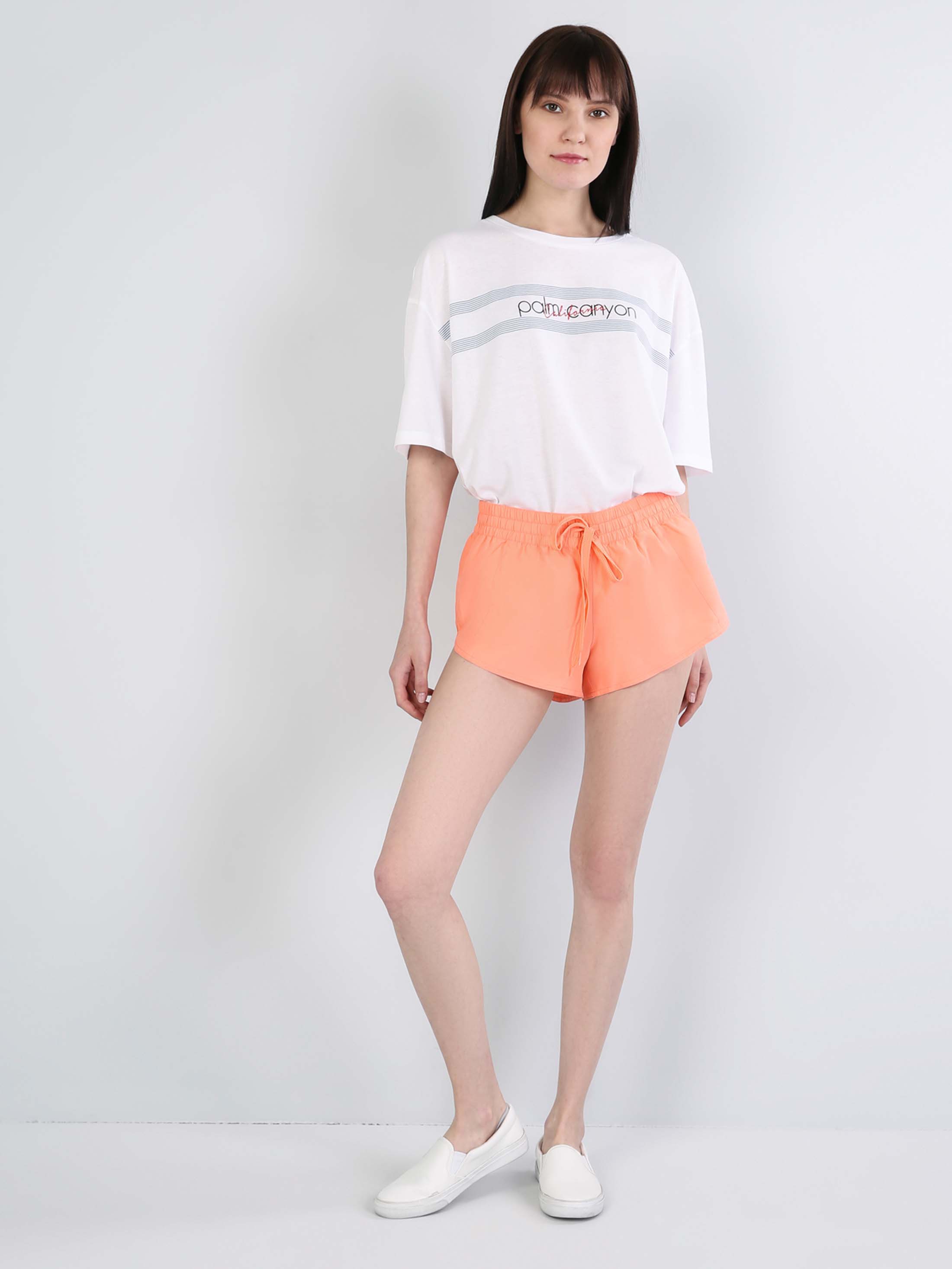 Afișați detalii pentru Short De Plaja De Dama Portocaliu Slim Fit  Cl1042811