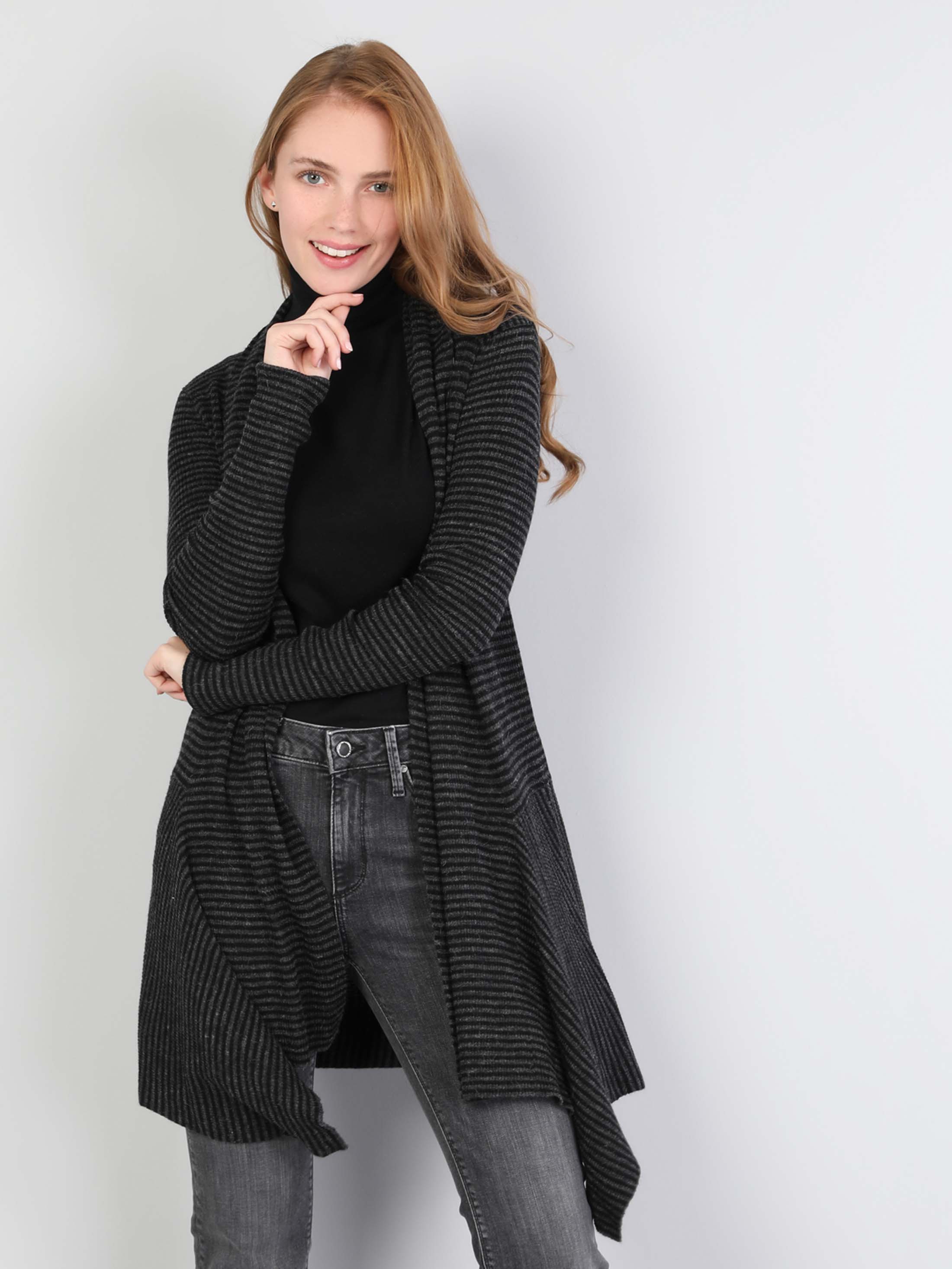 Afișați detalii pentru Cardigan De Dama Negru Regular Fit  Cl1044880