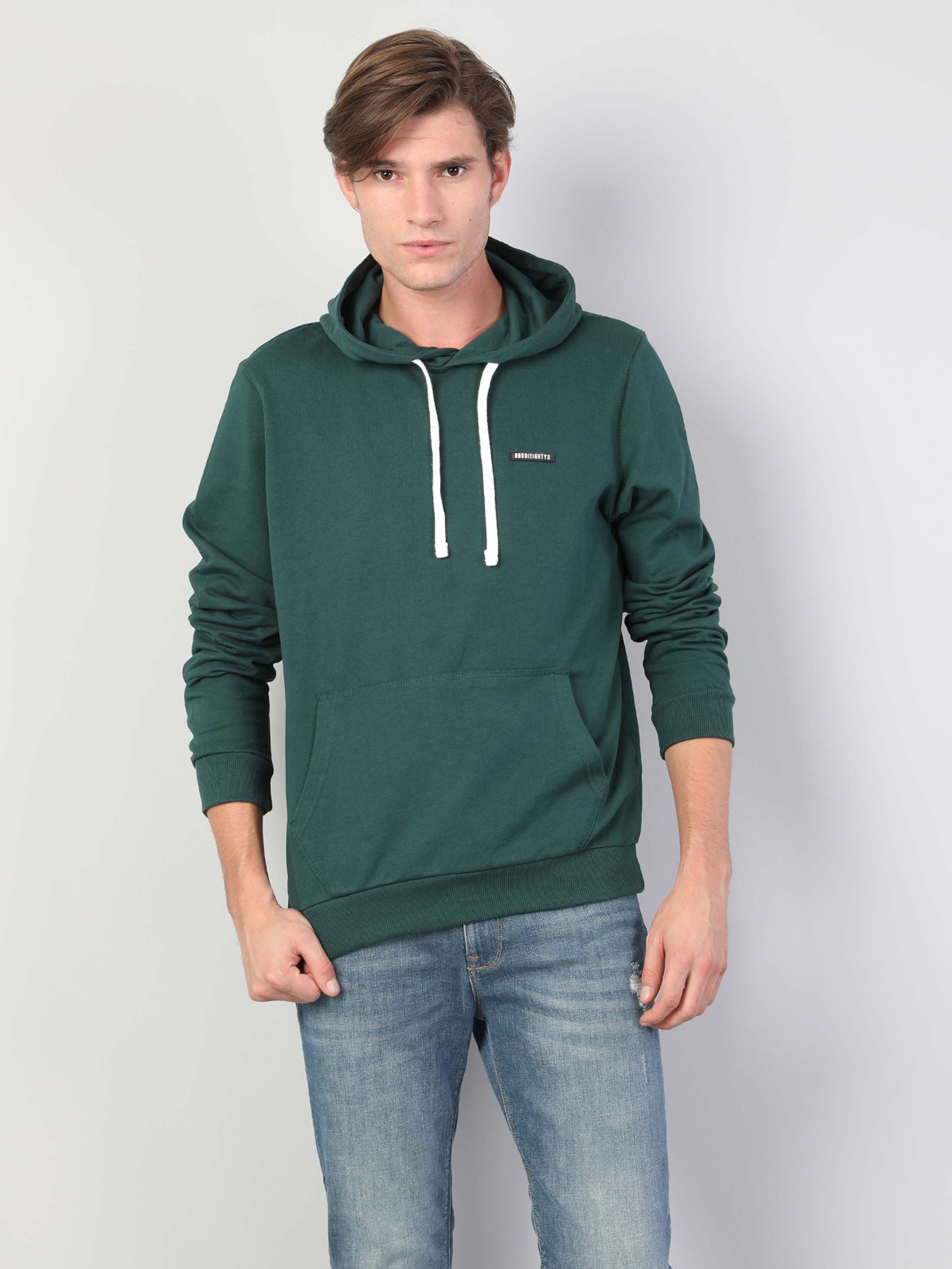 Afișați detalii pentru Hanorac / Bluza De Barbati Verde Regular Fit  Cl1045236